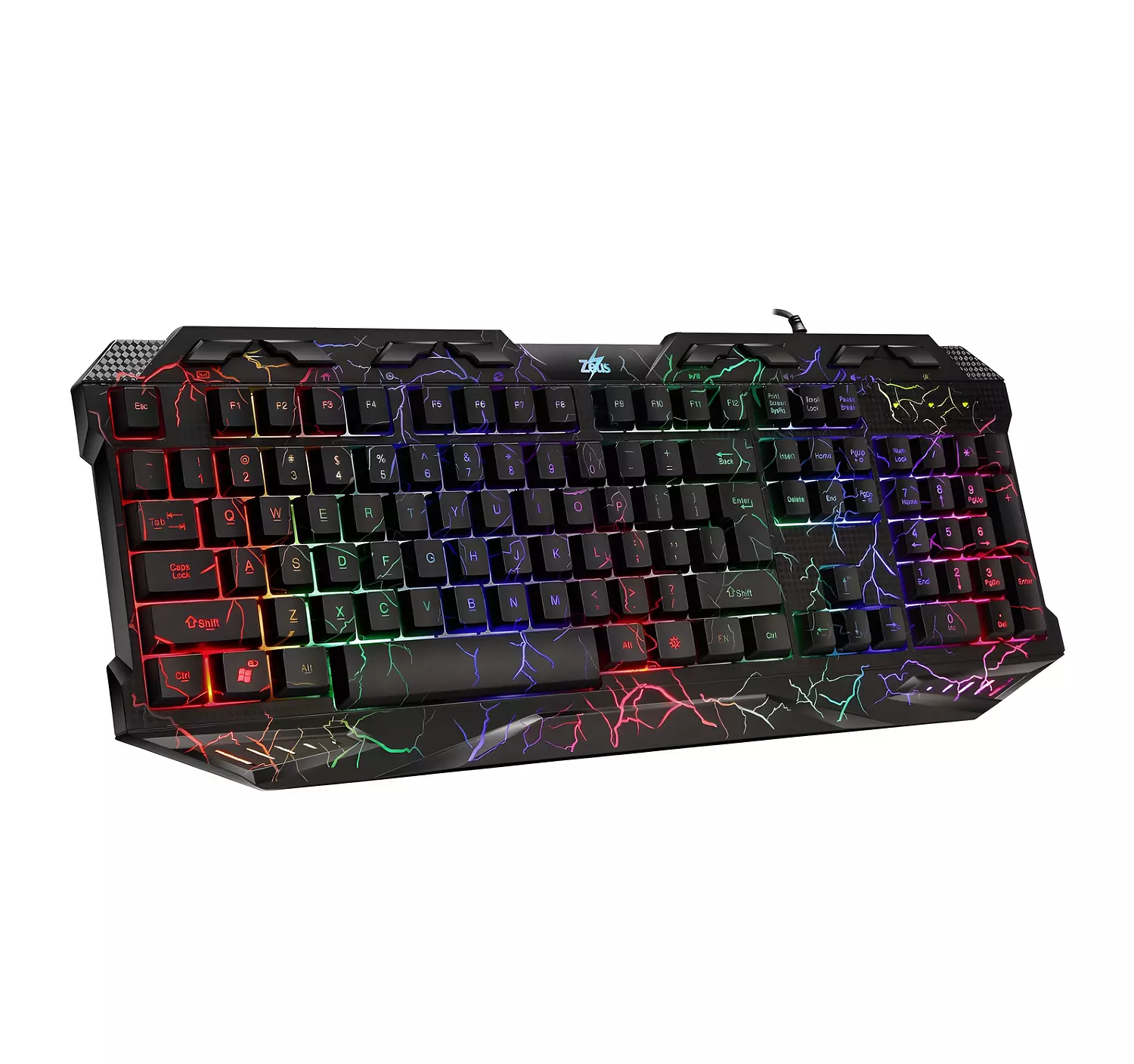 Multimedia Wired Gaming Keyboard - Rainbow Illumination - Zeus K002 image