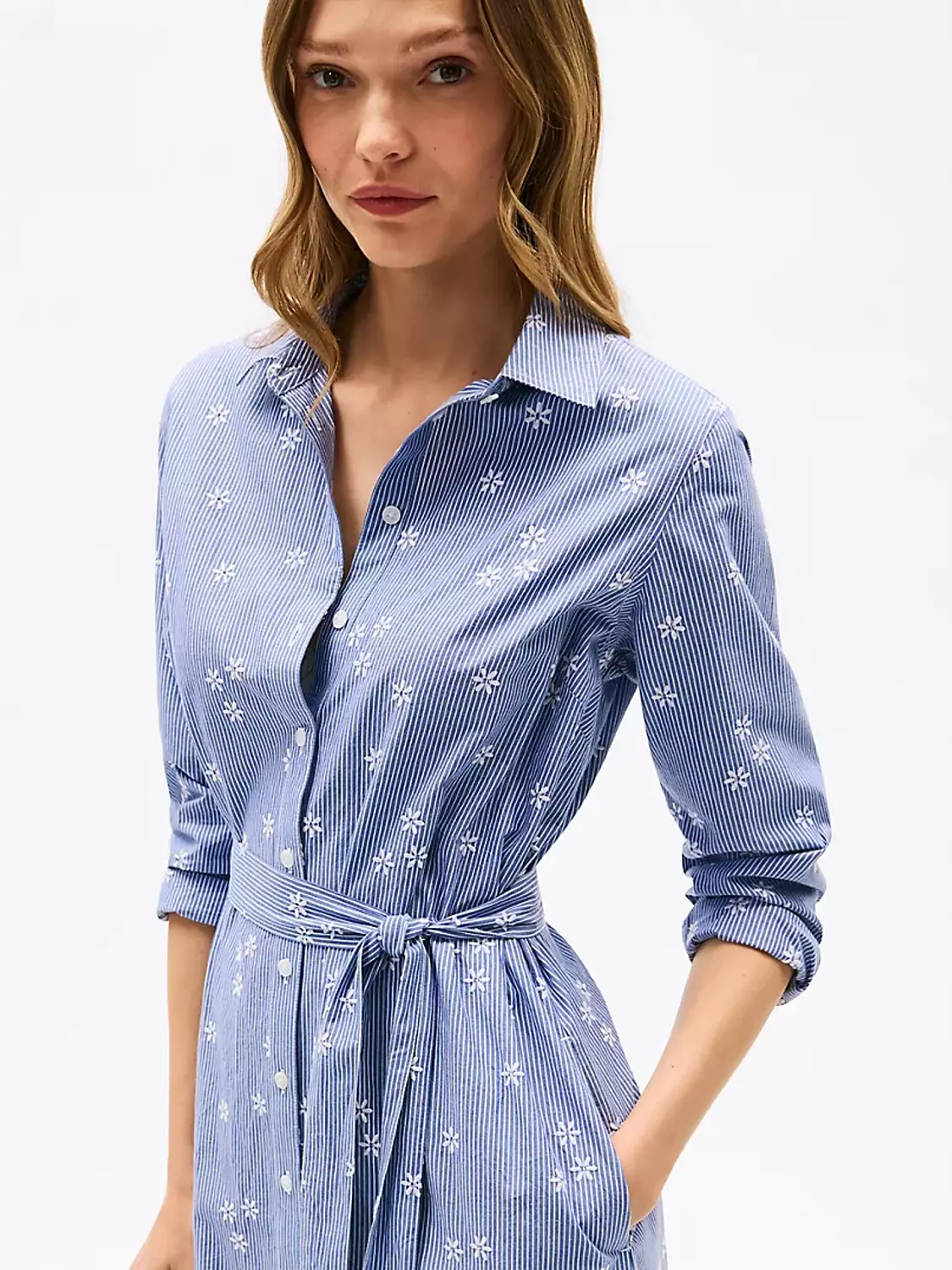 Flower stripe ShirtDress hover image
