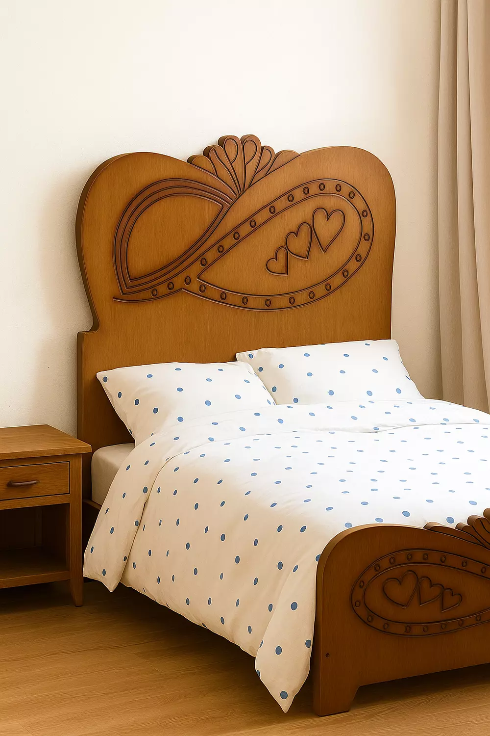 Benage bed 120 cm brown brown bed hover image
