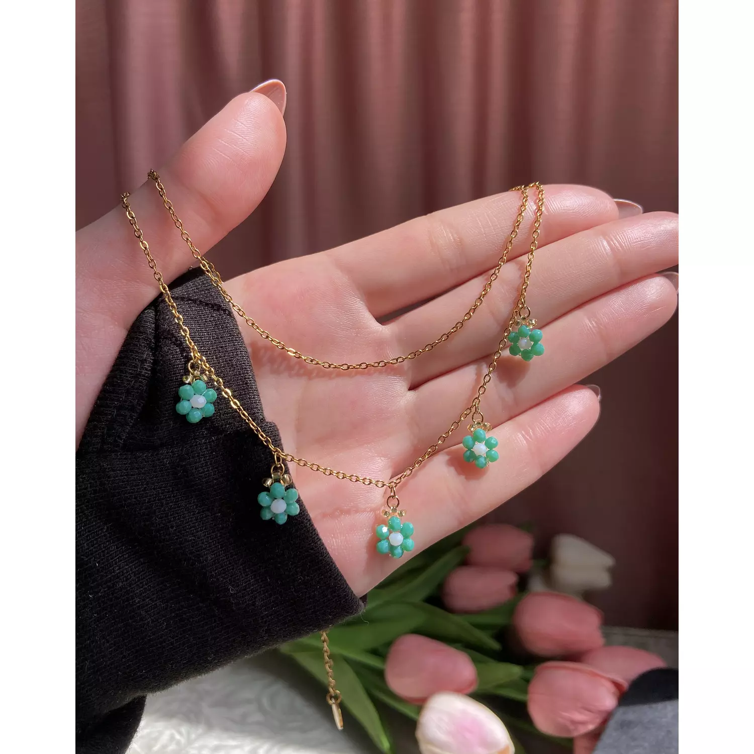 Turquoise flowers ( necklace, earrings and bracelet)🩵✨ 7