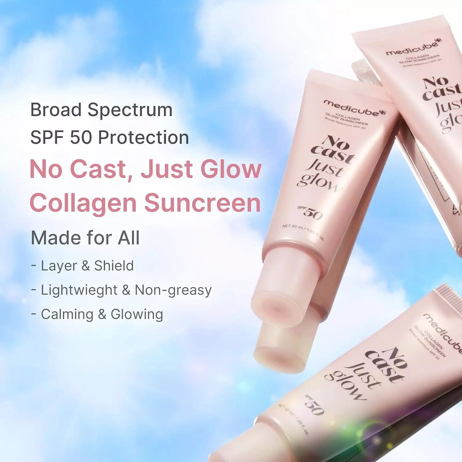 medicube Sunscreen No Cast Just Glow Collagen | SPF 50 1