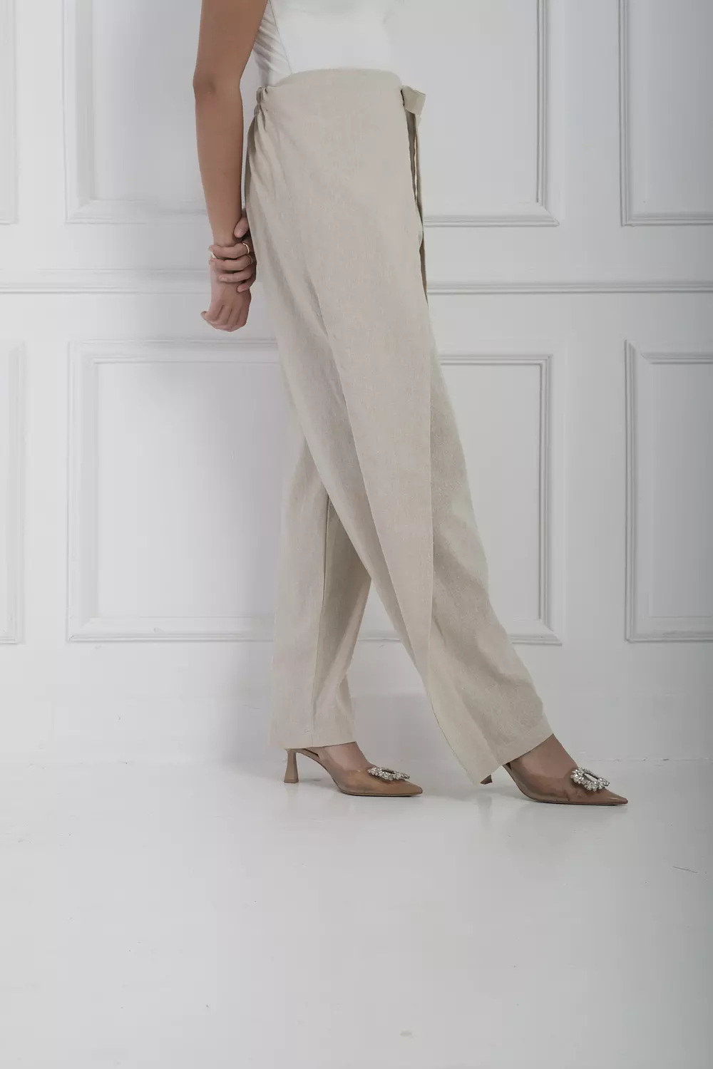 Beige Linen Pants