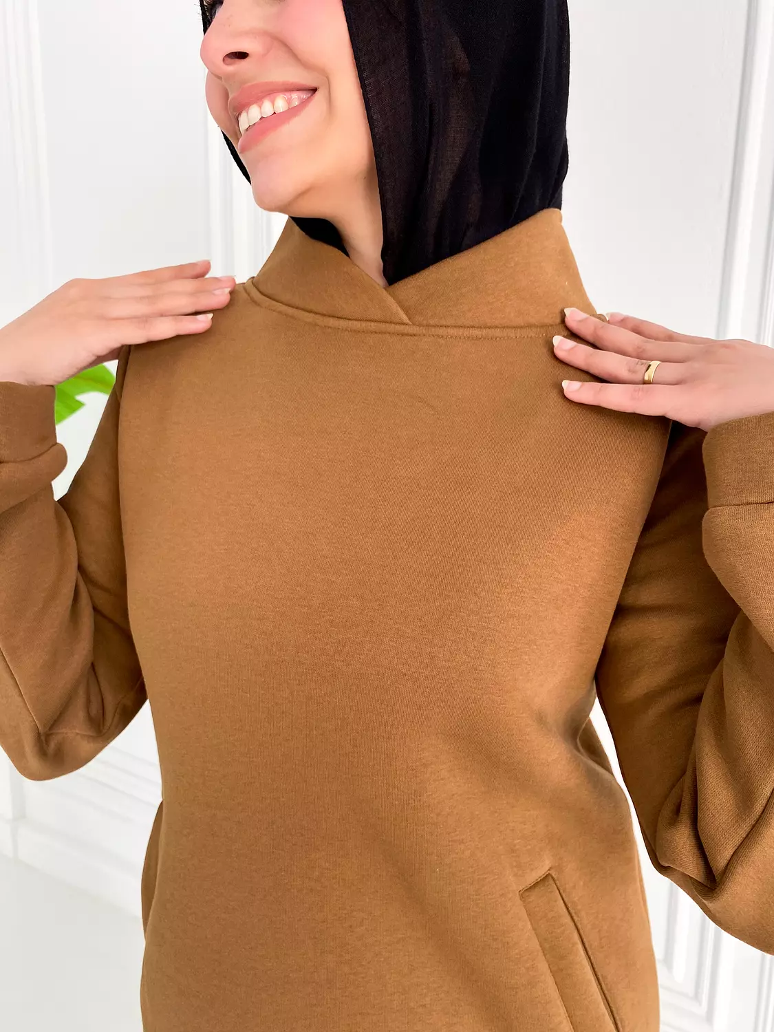 Camel Melton Dress hover image