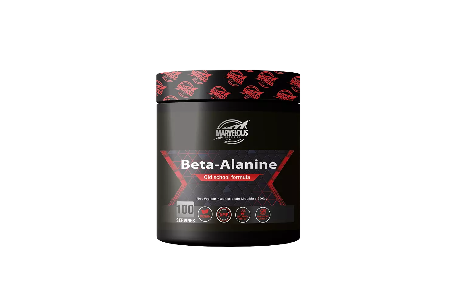 Marvelous Nutrition Beta-Alanine old School Formula-100Serv.-300G.- Unflavored image