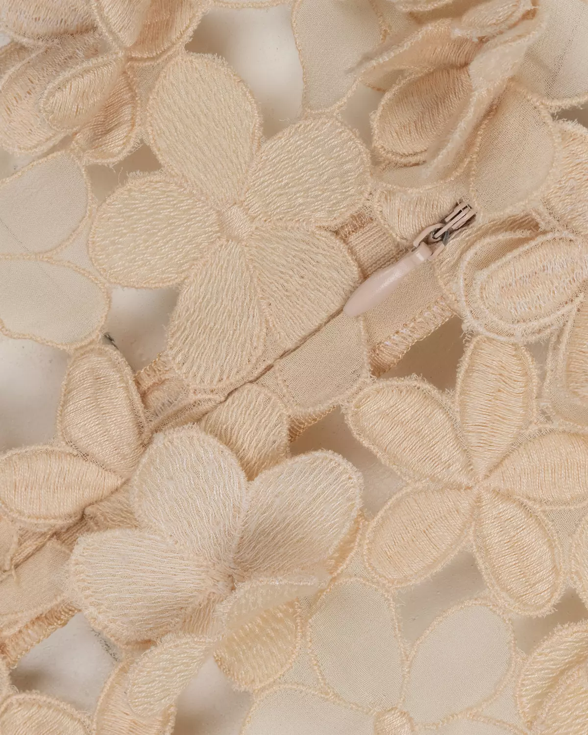 Chic Beige-Gold Guipure Lace Dress 3