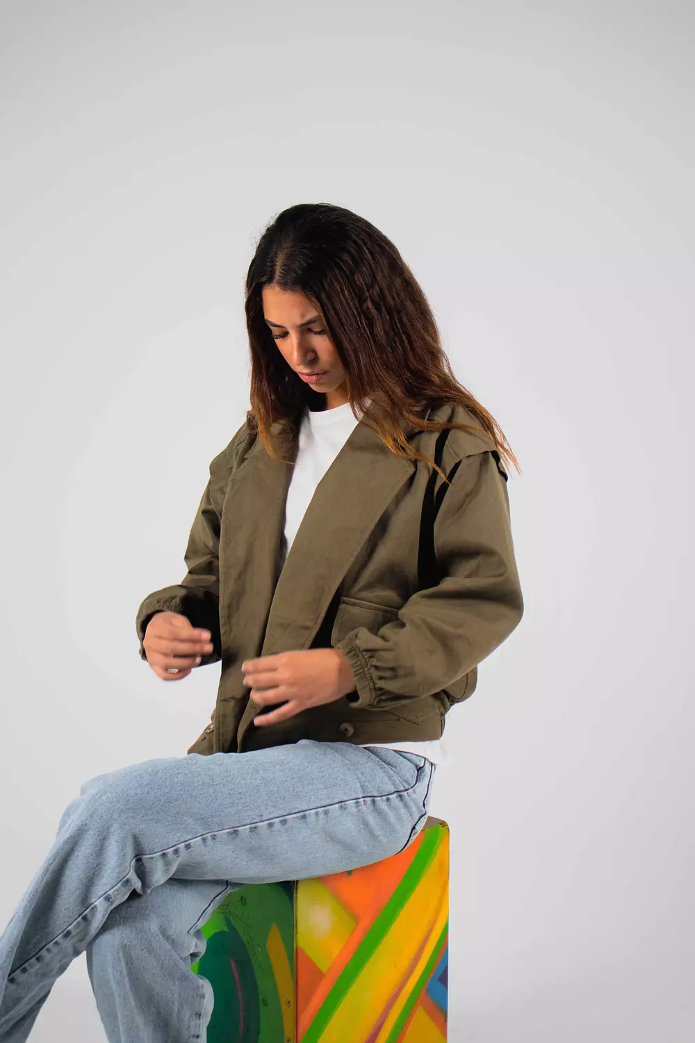 Olive Green Gabardine jacket image