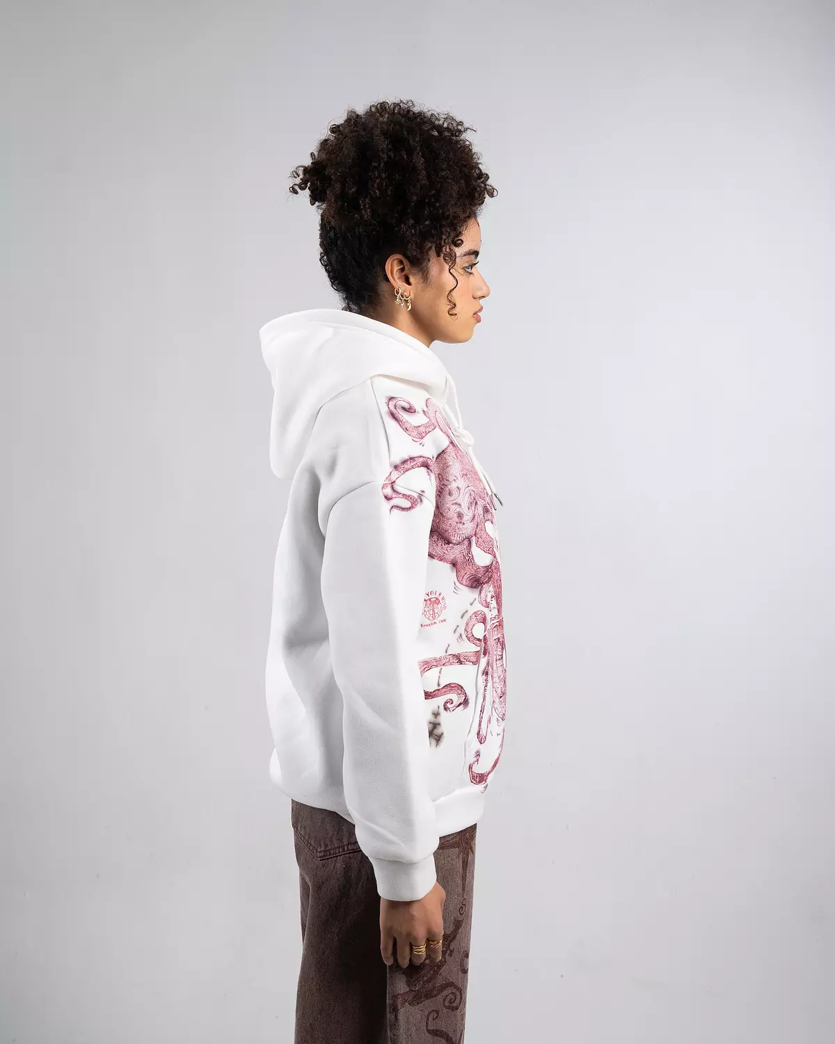 “Attack from the deep” hand-printed & painted hoodie  4