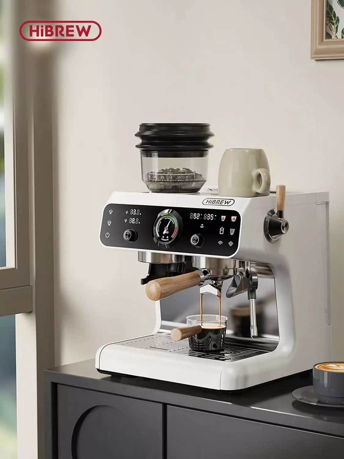 HiBREW H7B Espresso Machine with Grinder BEAN TO CUP hover image