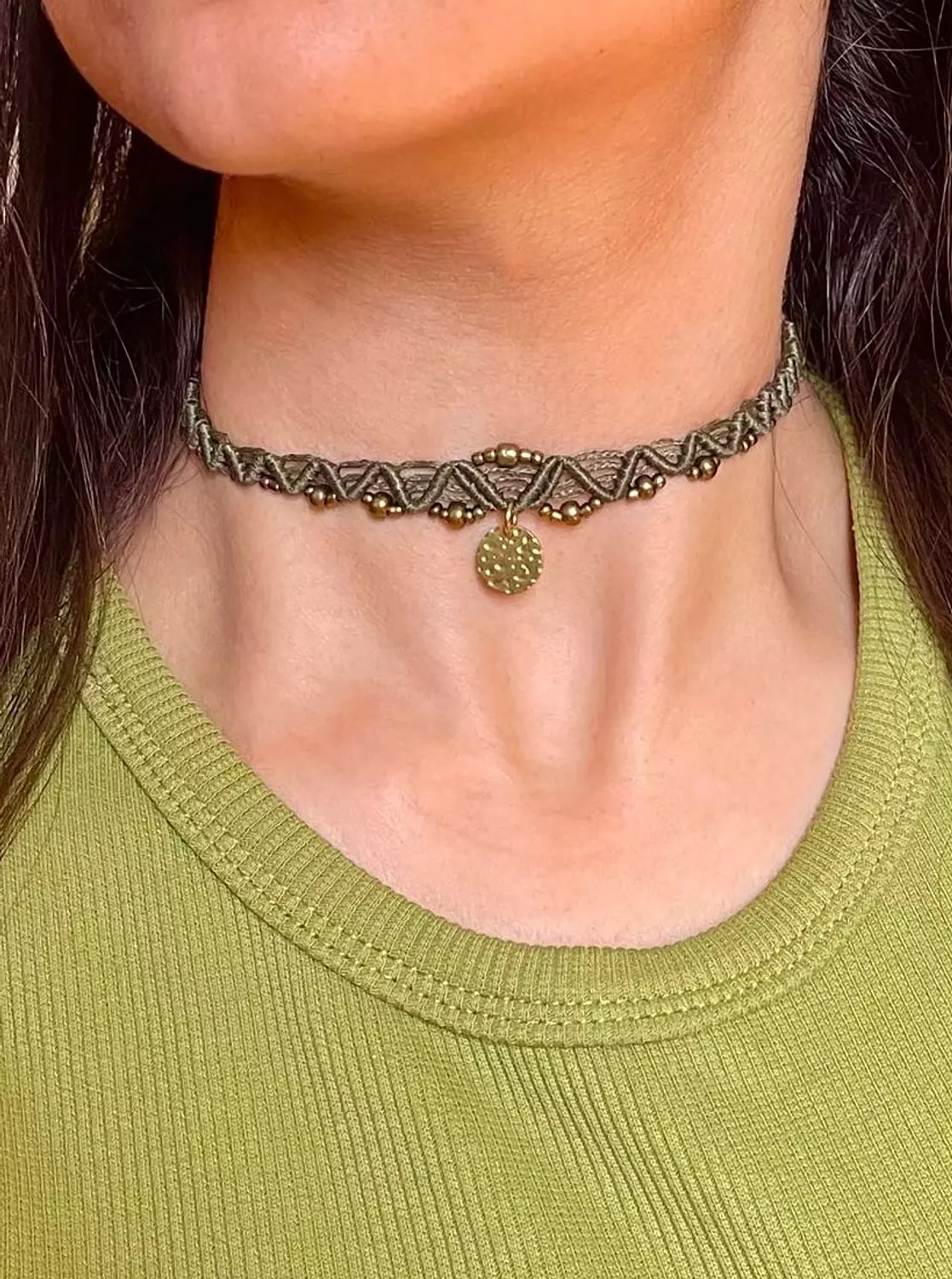 Brass coin choker | r_edelsteine_ shop