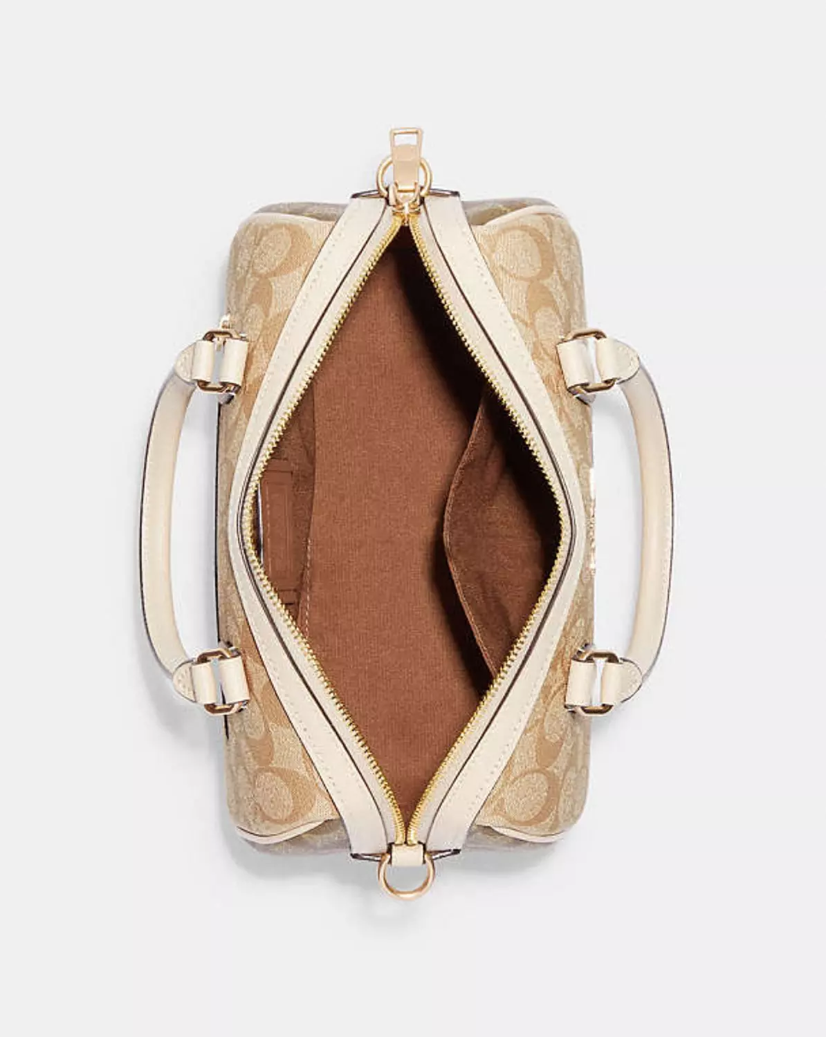 Coach Rowan Satchel Bag In Signature Canvas in light khaki 2