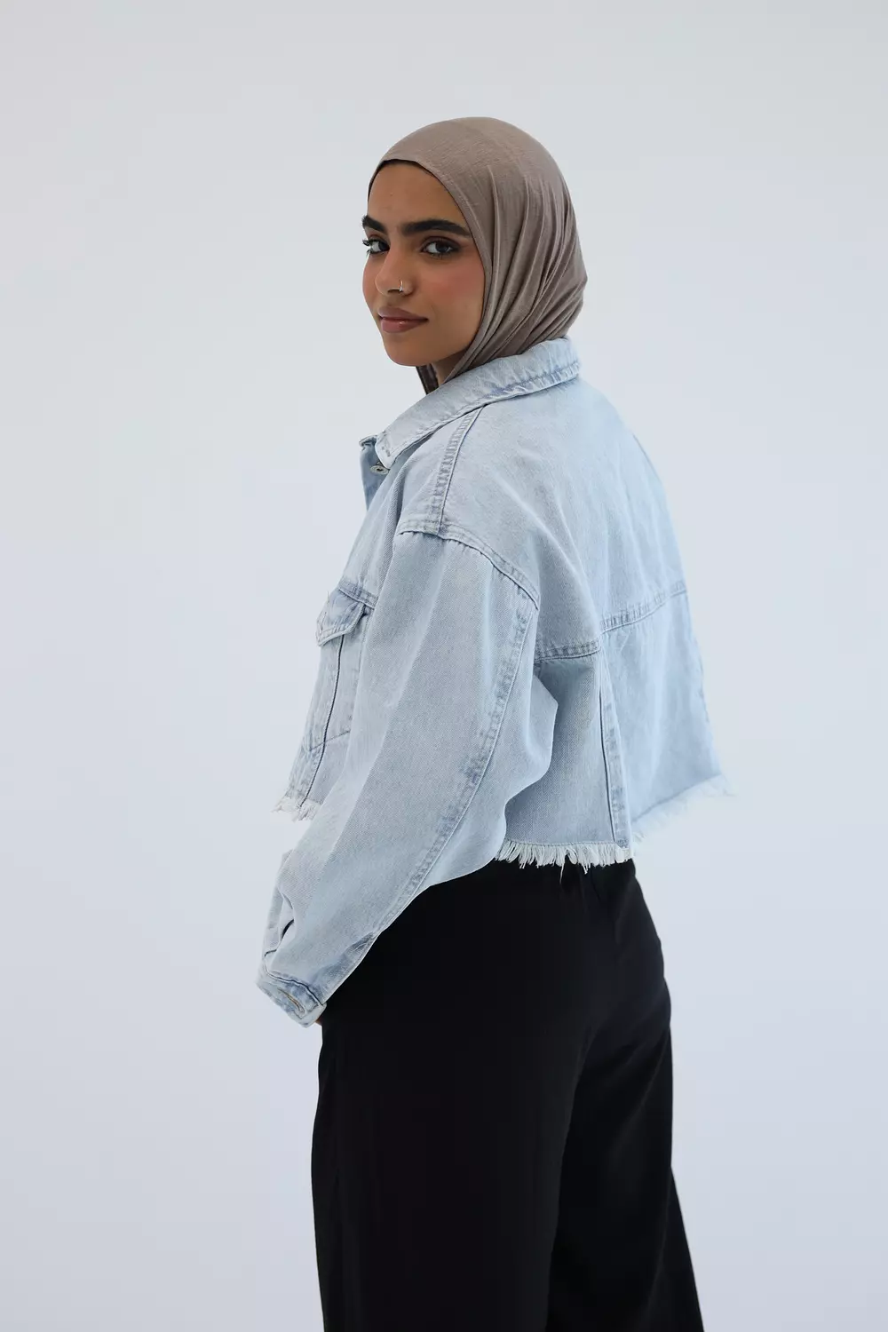 Cropped denim jacket 1