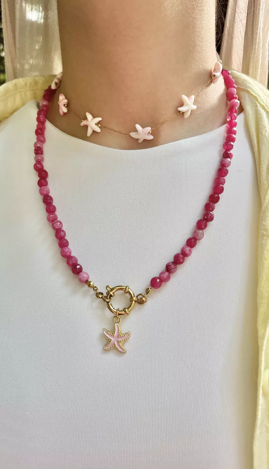 Pink stones necklace  image