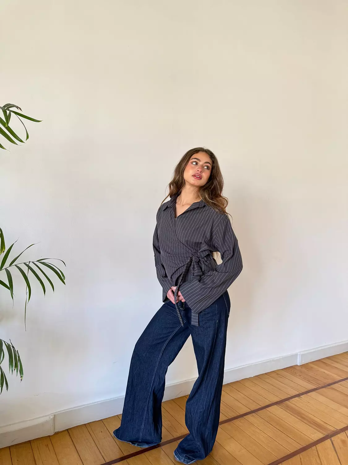 Pinstripe Wrapped Shirt 8