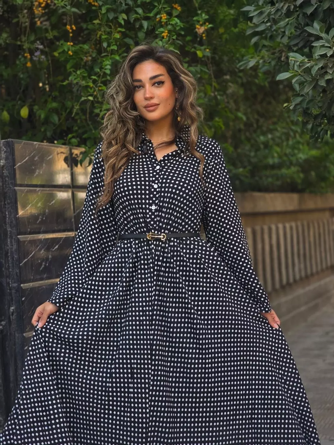 Black maxi polka dress  6