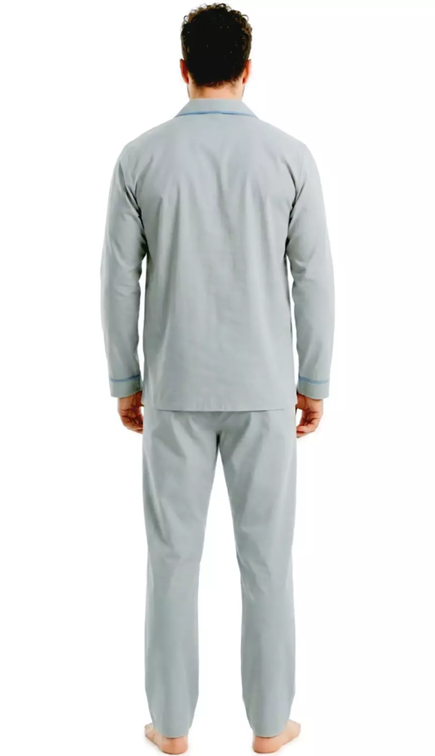 Men's Classic Long Sleeve Pajamas Set - 2454 - Gray 2