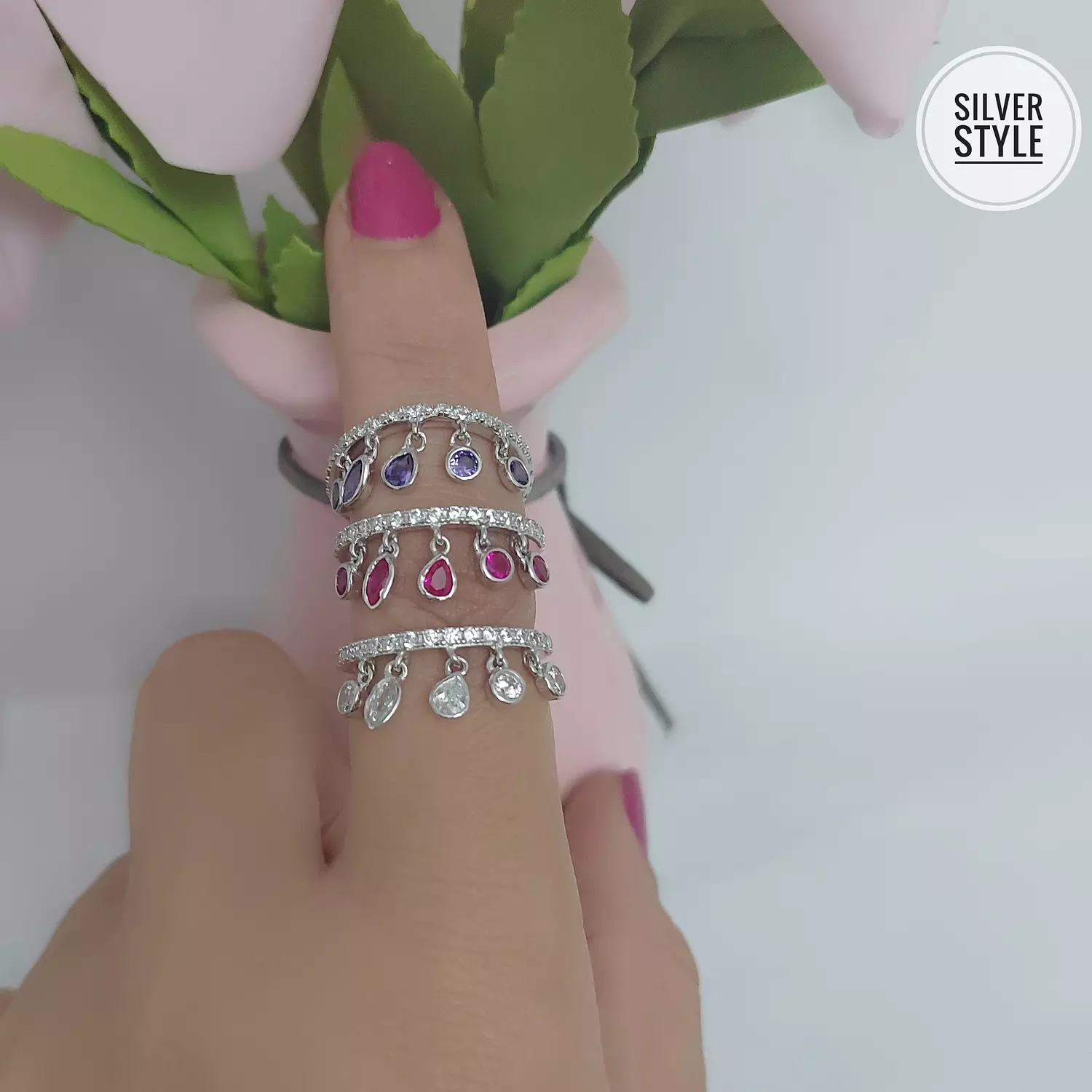 Stylish drop zircon Ring  image