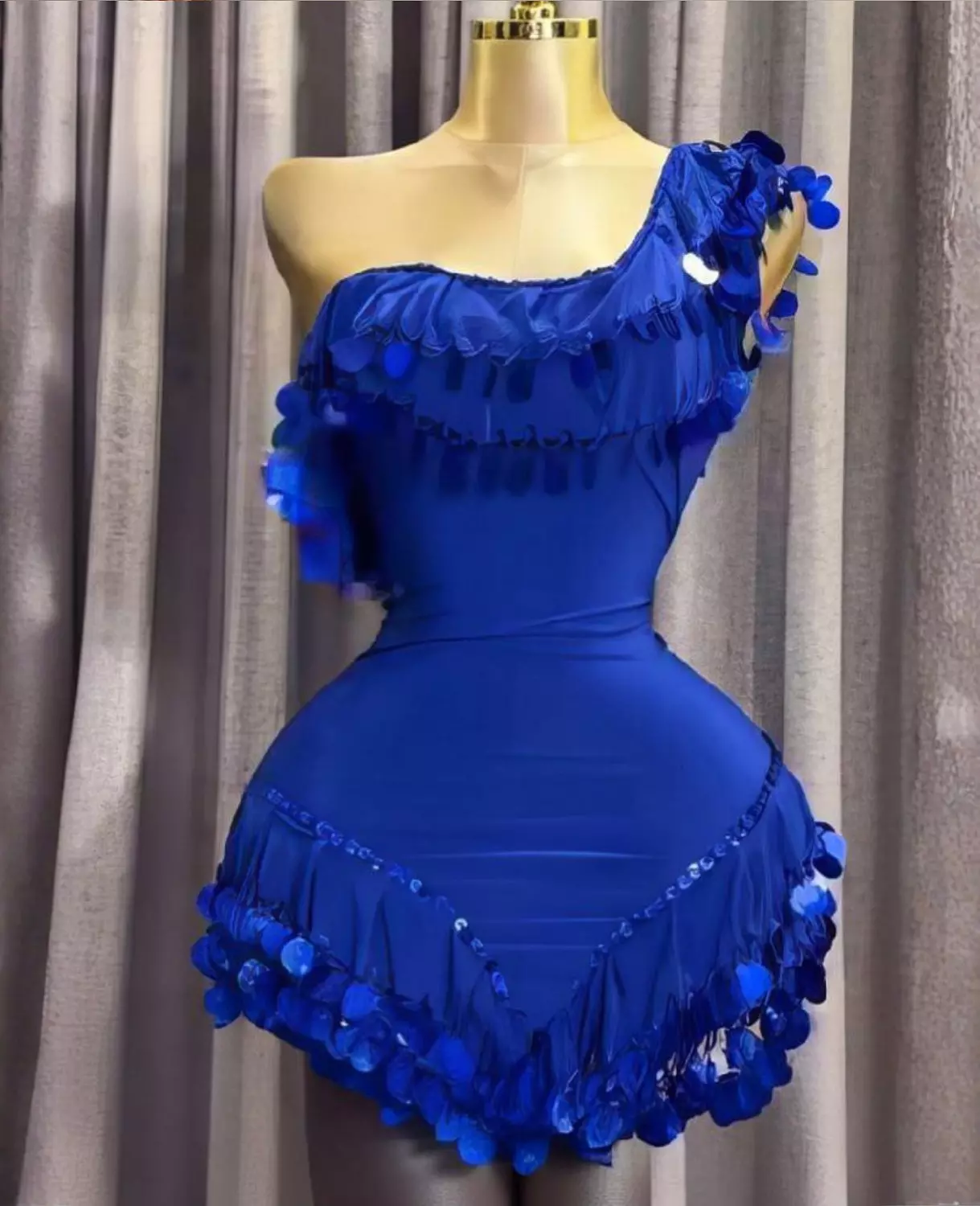 One-Shoulder Ruffle Mini Dress 6