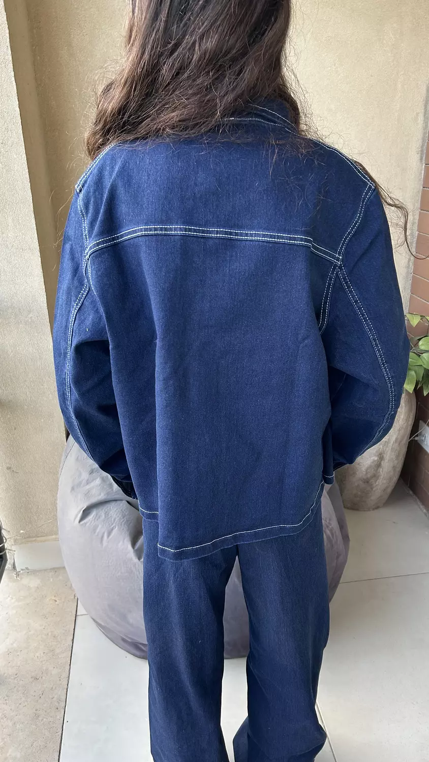 SOUTH Chunky Denim oversized Blue black Jacket  4