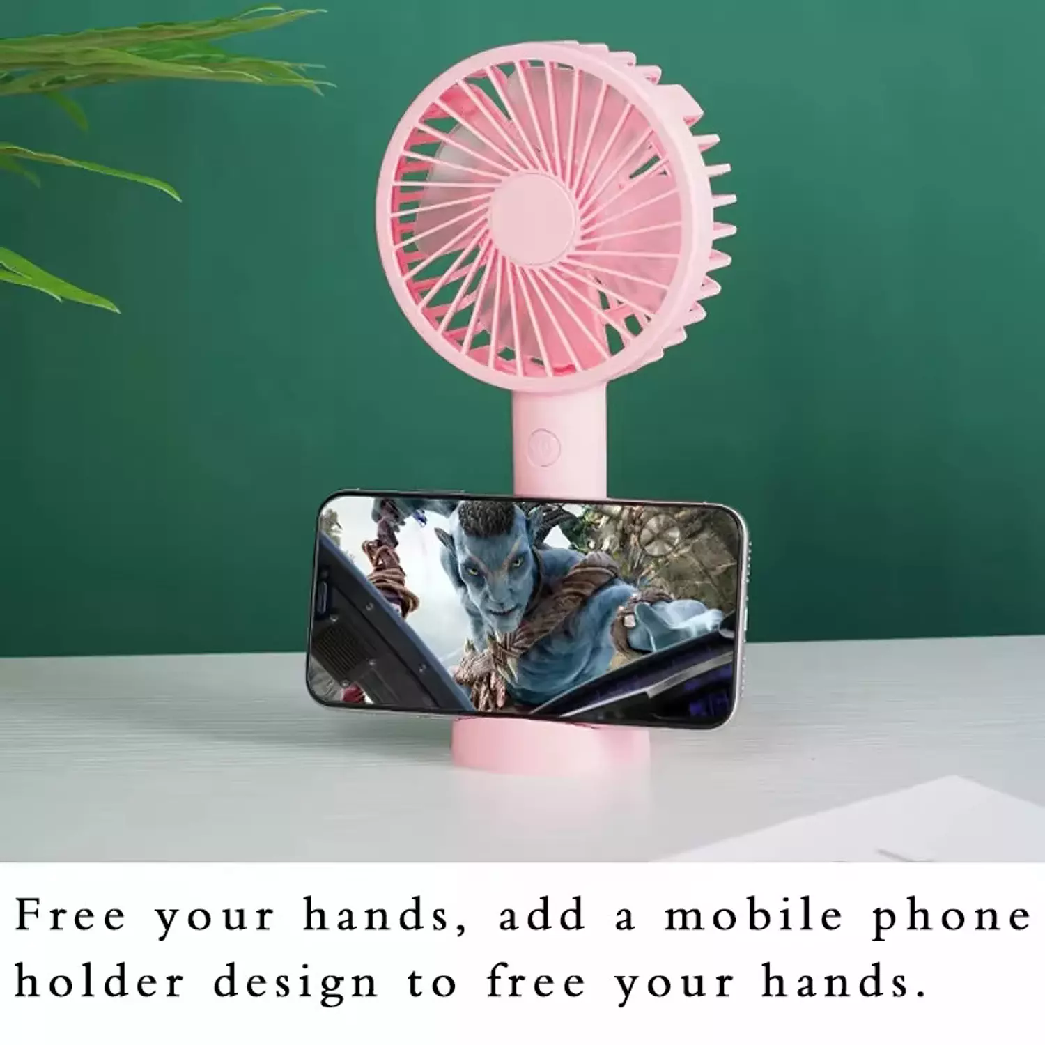 SS-2 Rechargeable Handheld Fan - 3 Speeds - pink 7