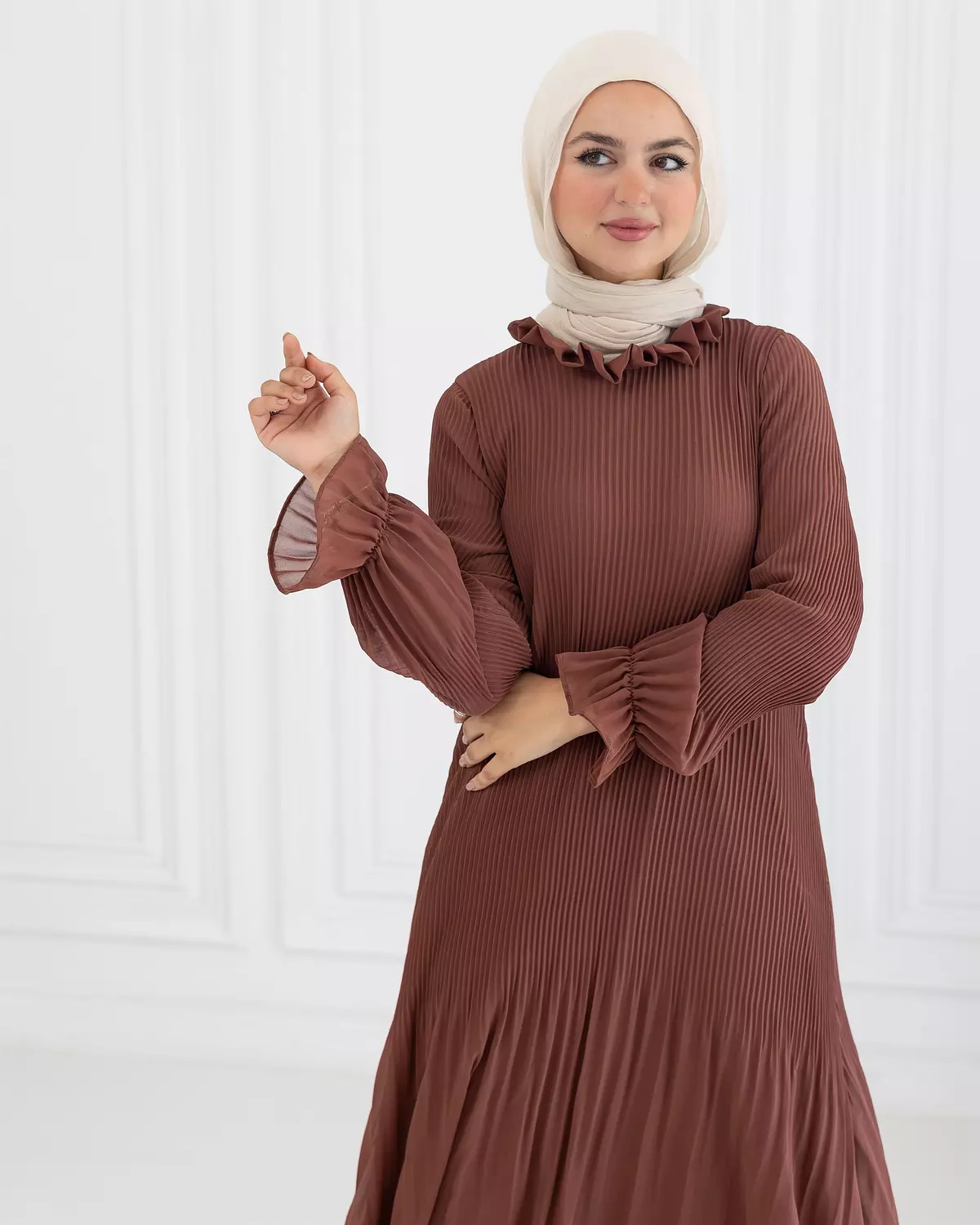 Chiffon Pleated Dress | Havan 3