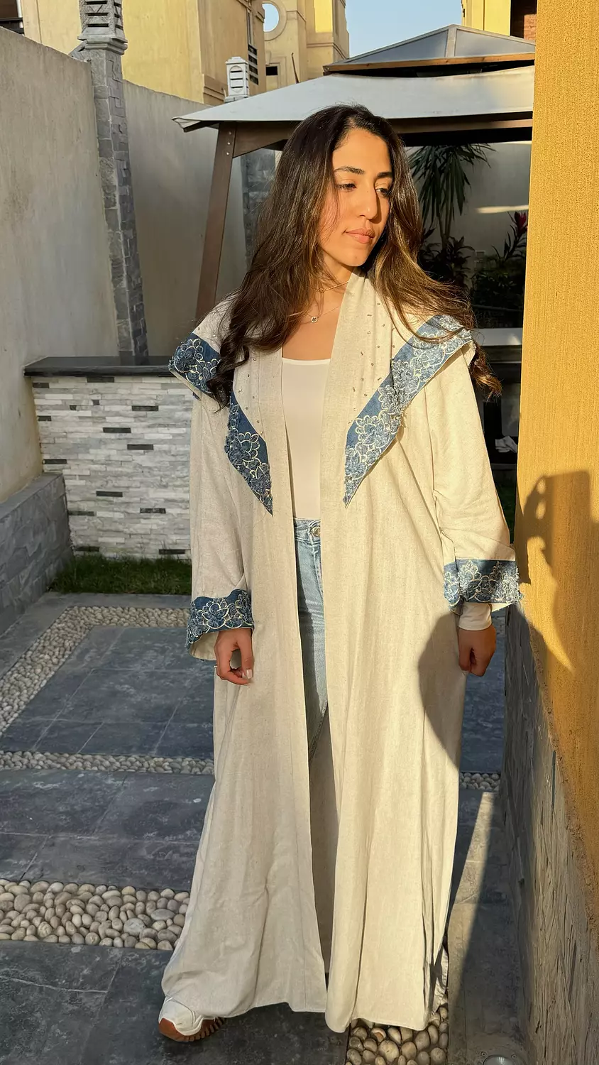 Initial Customized Kaftan (with denim trimmings) 4