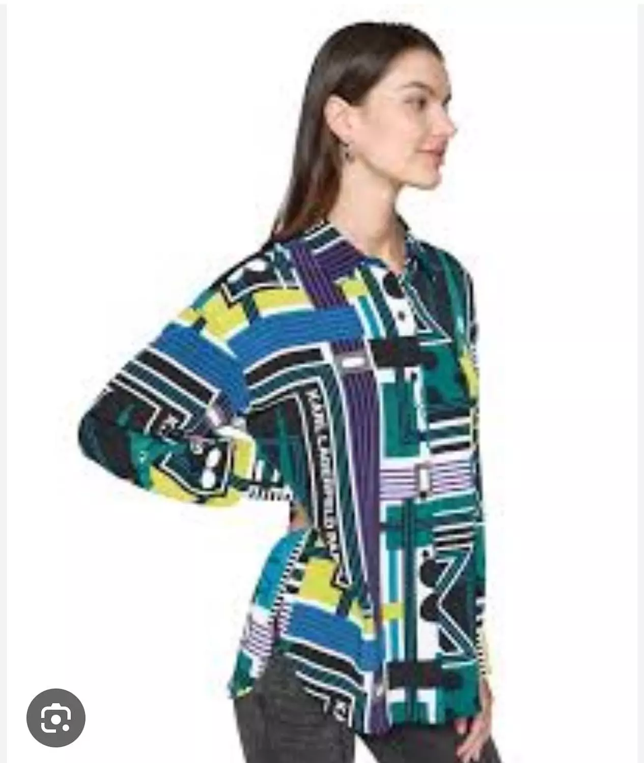 Karl Lagerfeld Paris Women’s Printed Shirt – Multi Graphic hover image