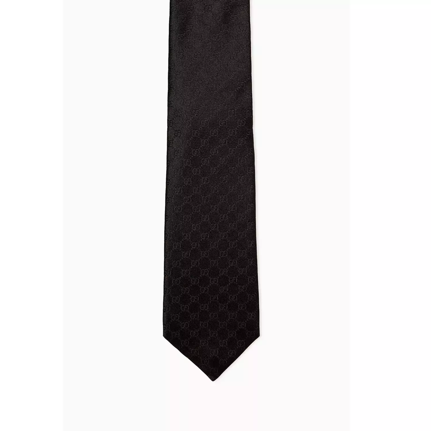 Gucci black GG pattern silk jacquard tie image