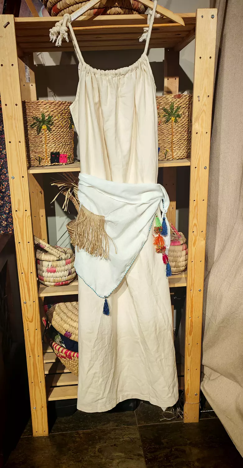 Cotton siwi shawl with fringes 2