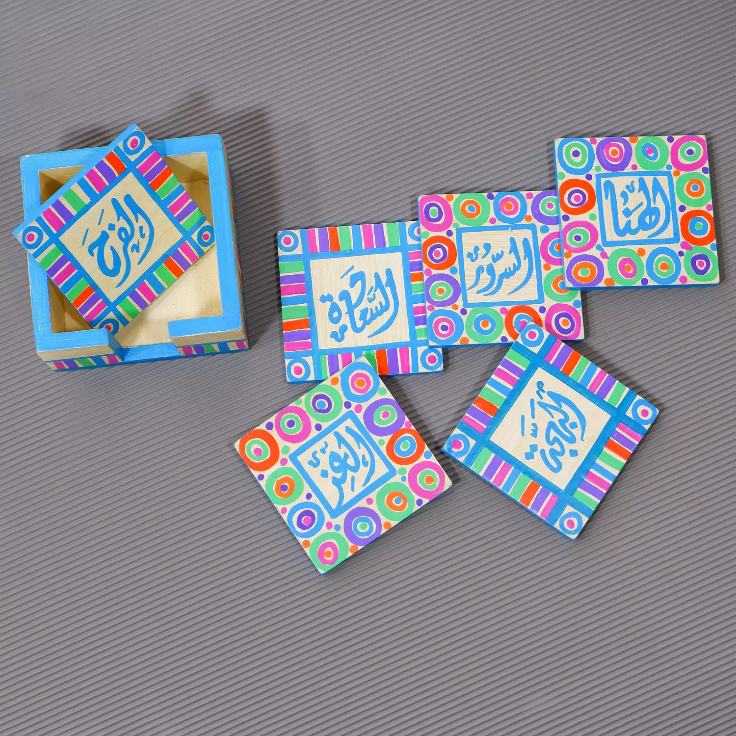 Coaster set - African multi colour 0