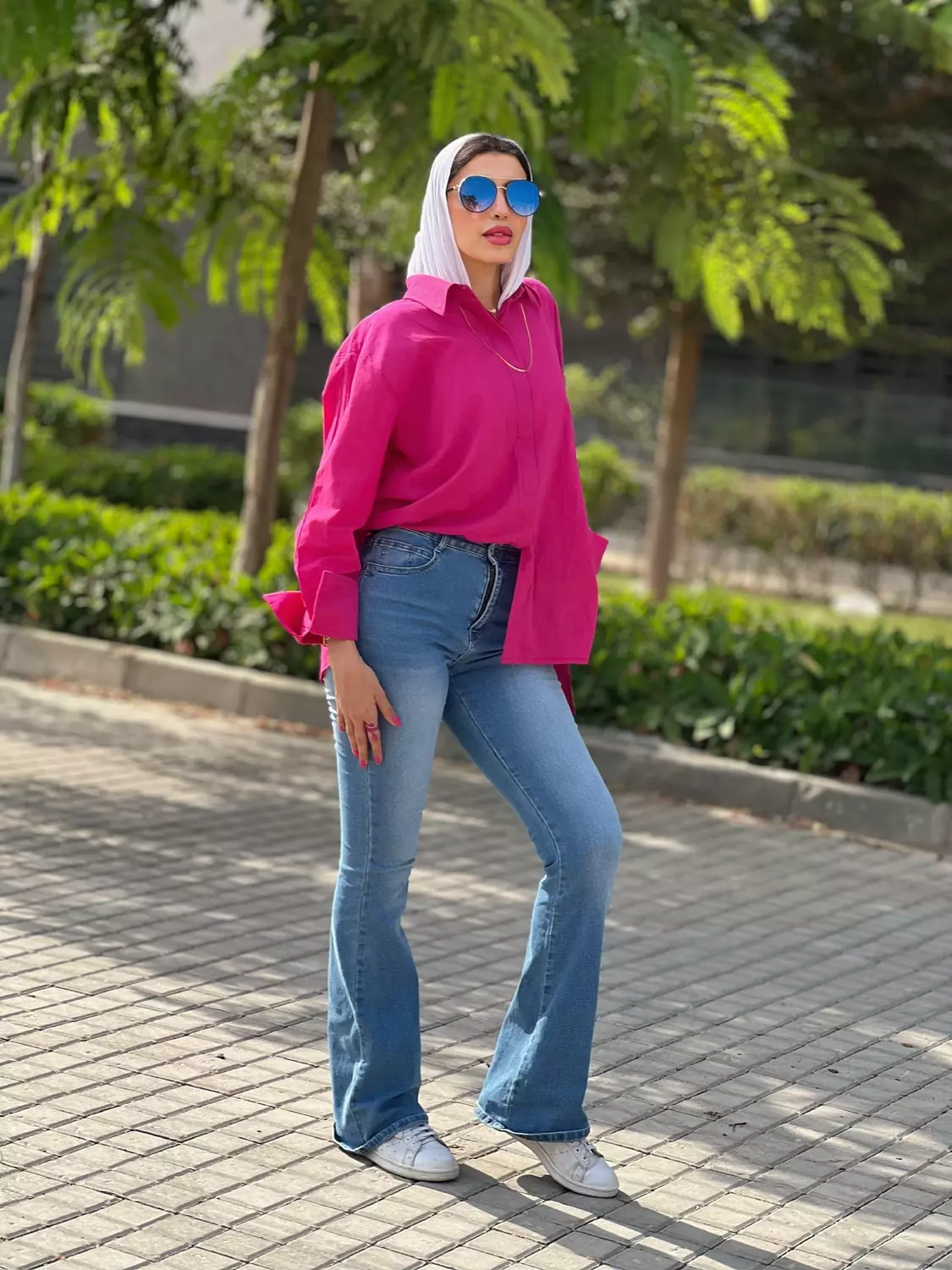 hot pink linen cotton shirt 1