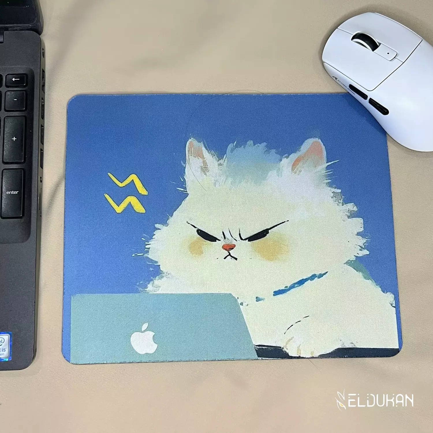 Angry cat mouse pad hover image