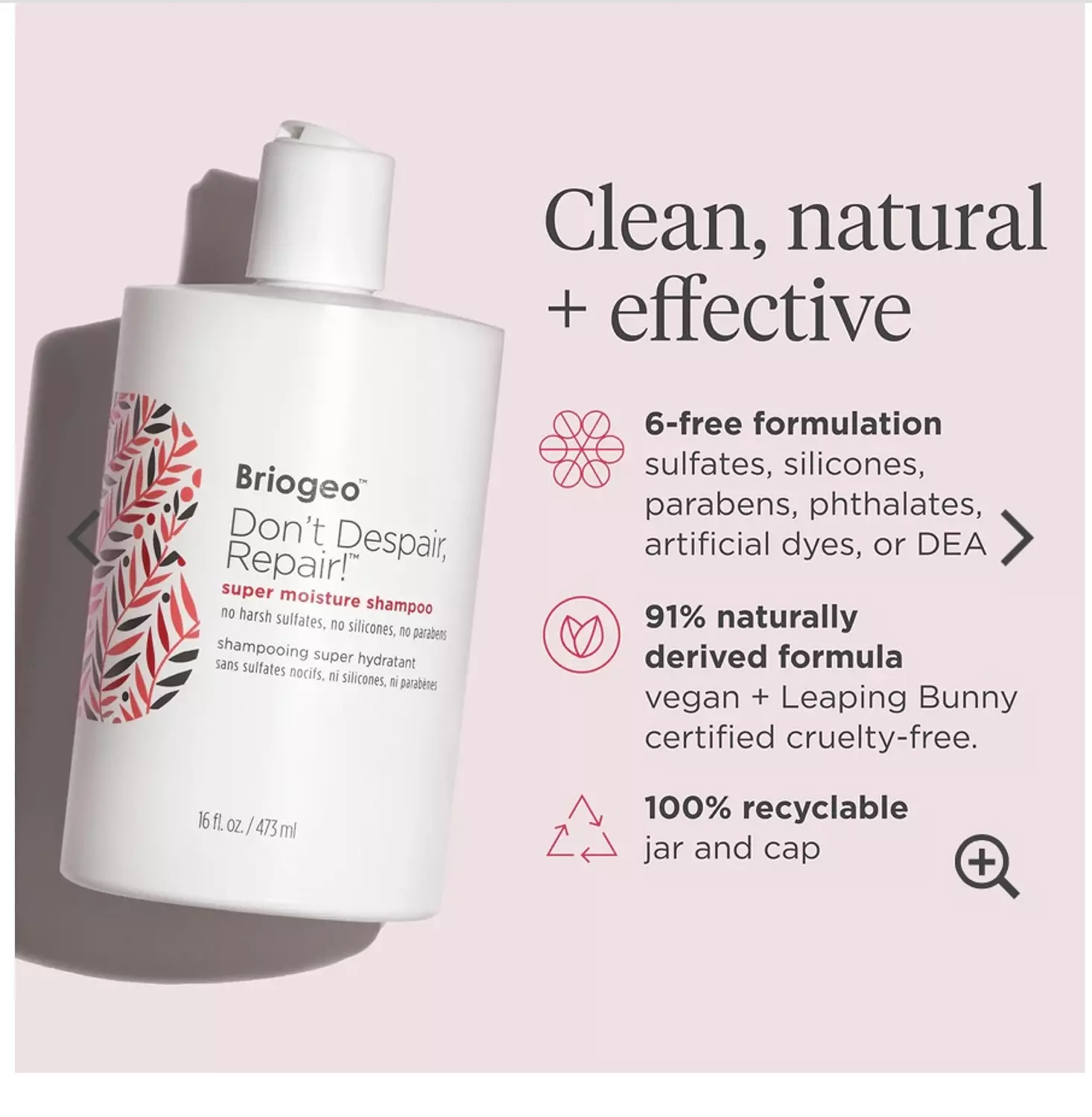 briogeo Don’t Despair, Repair!™ Rosehip + Algae Super Moisture Shampoo 6