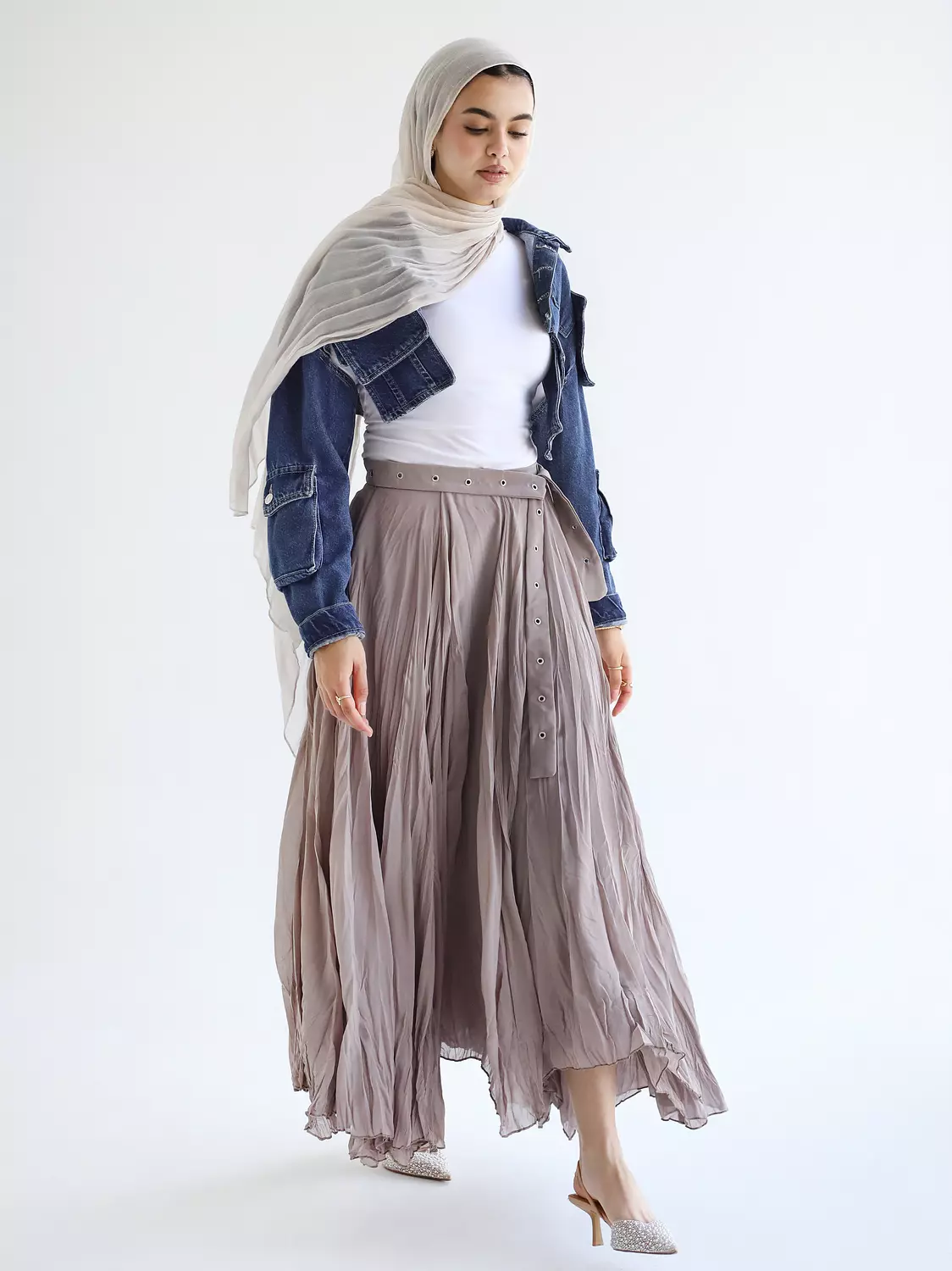Whisper Skirt in Beige 4