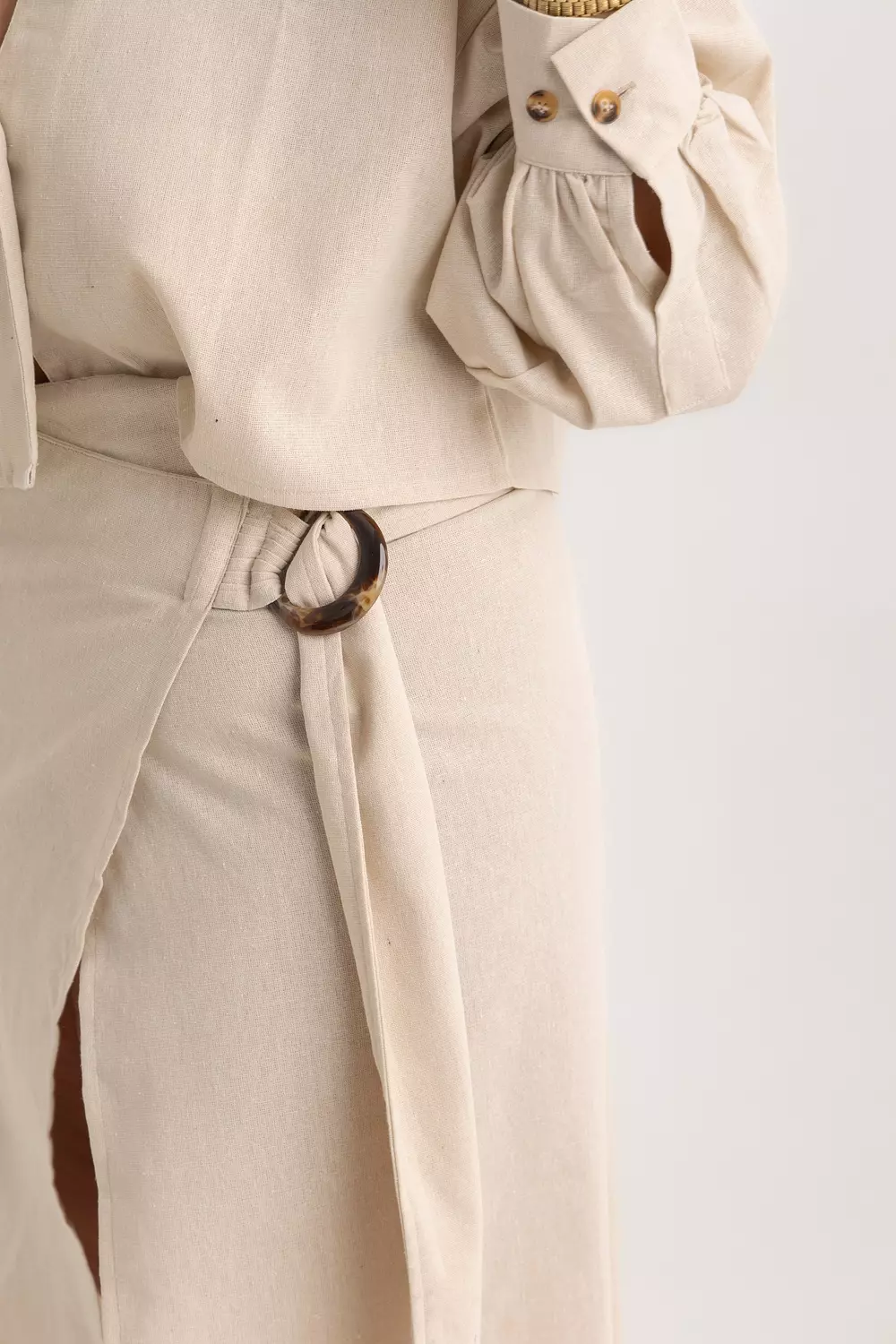 The Rita Wrapped Skirt Beige 1