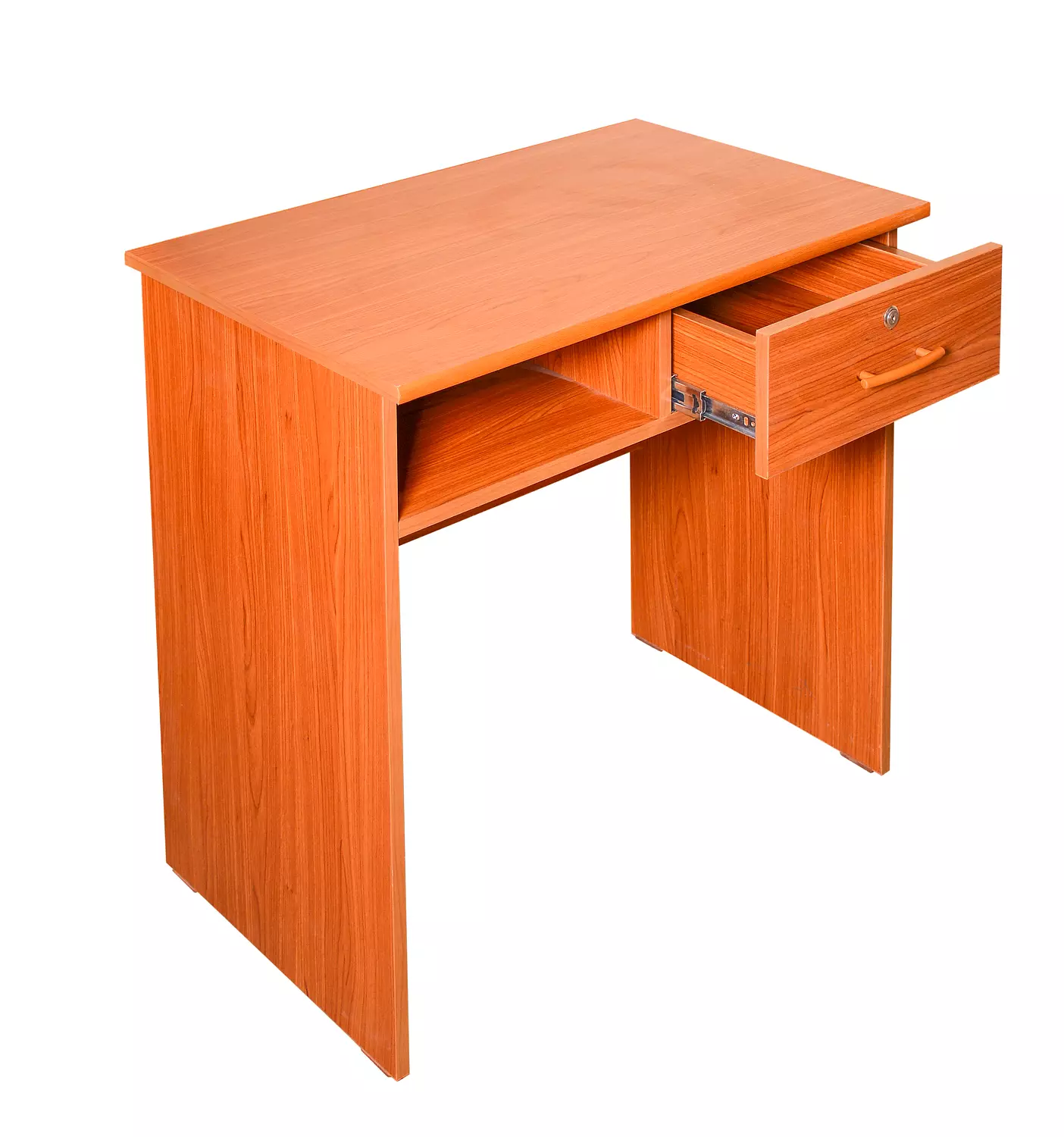Brown Desk 80 cm – 2 Drawers + Shelf hover image