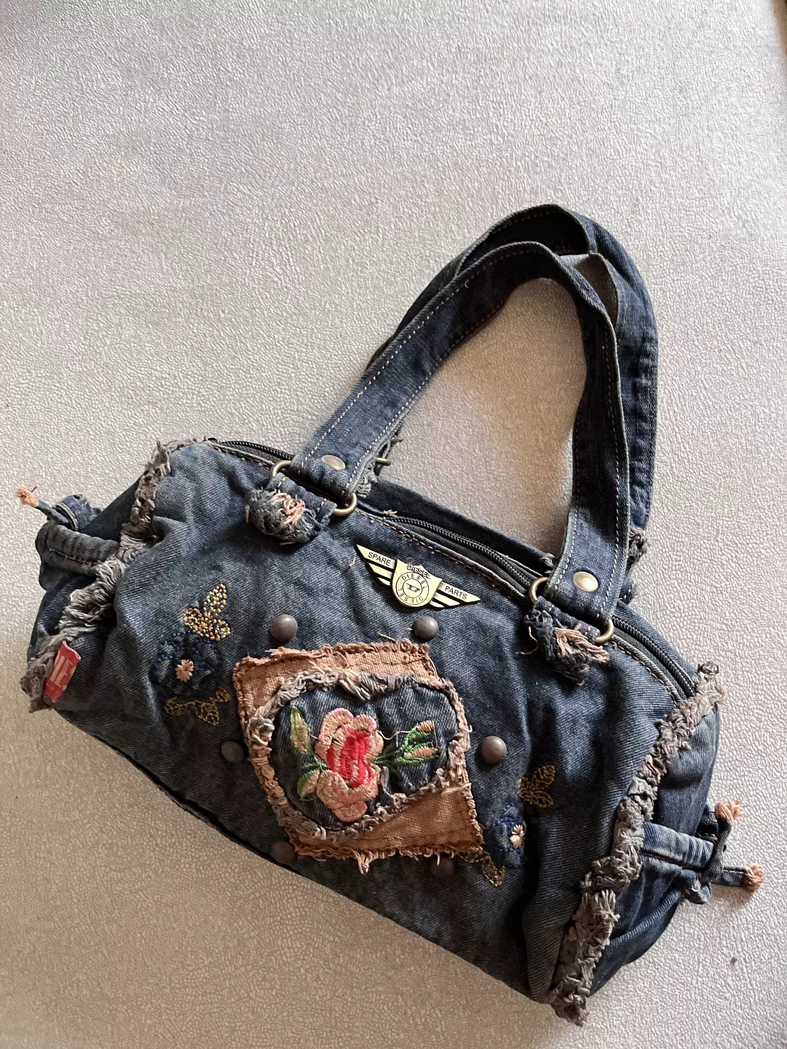 Authentic Diesel parts floral Denim bag  image