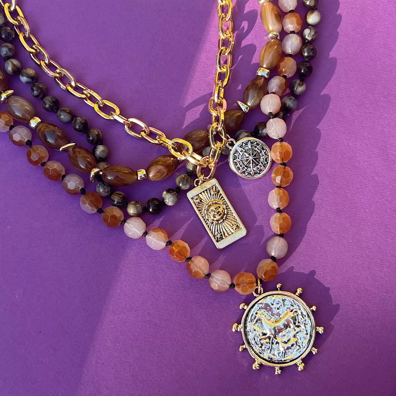 4 in 1 Coin stacked Necklace  image