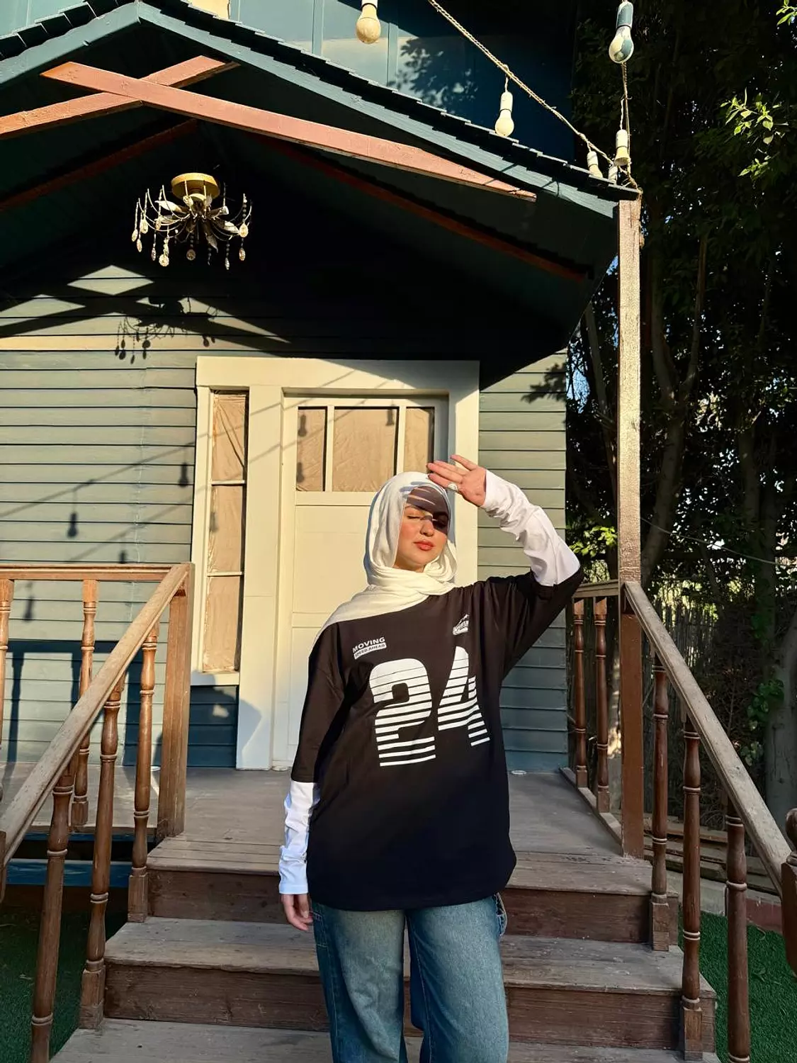 Double Sleeve Printed Oversize T-shirt hover image