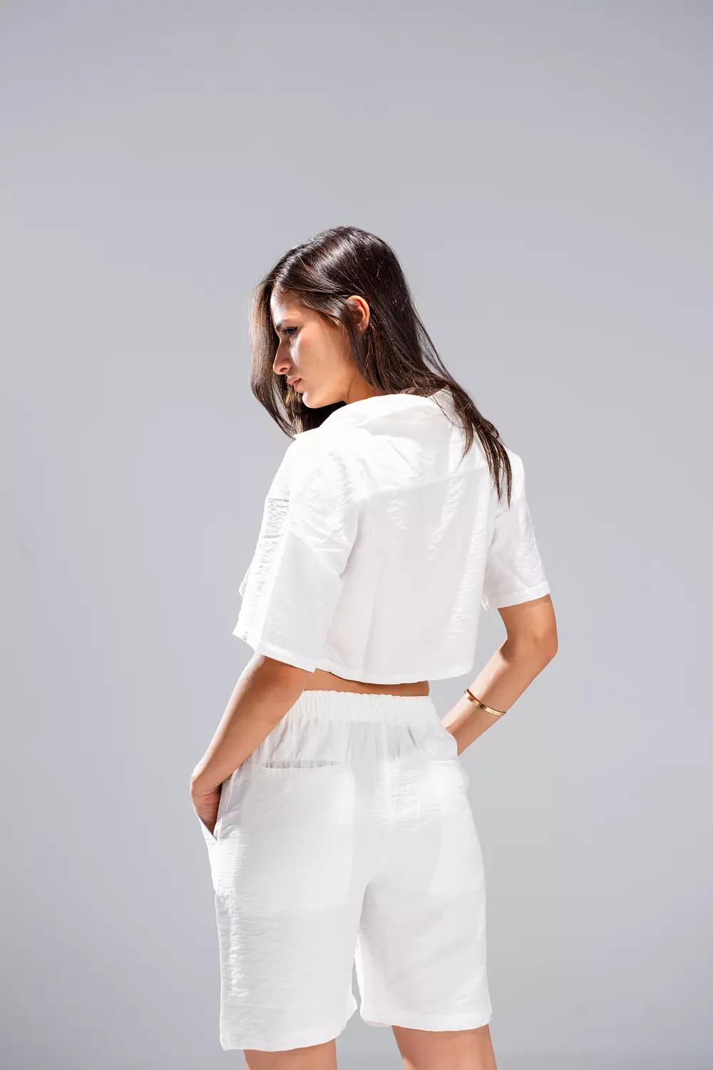 Linen Cropped Shirt 6