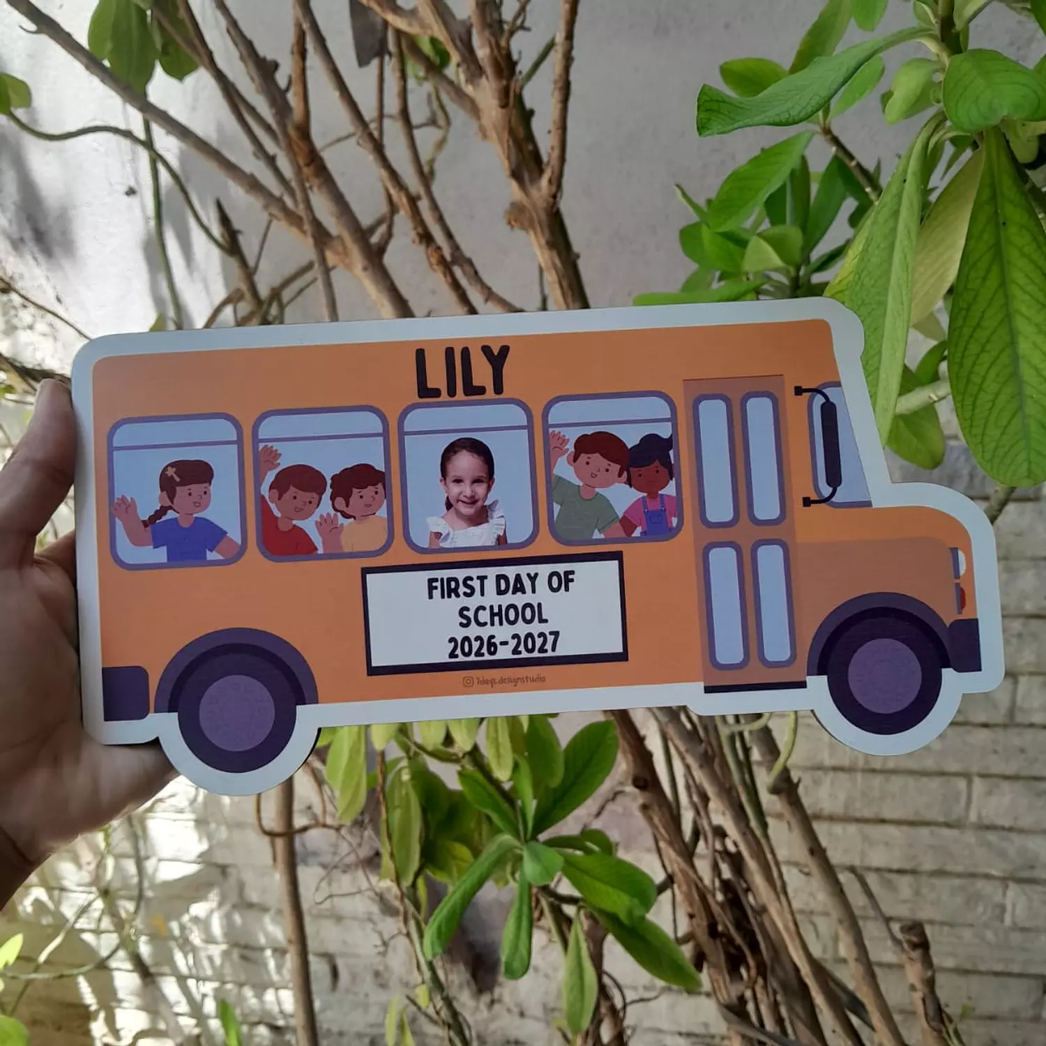 Small School Bus Frame Sign 2