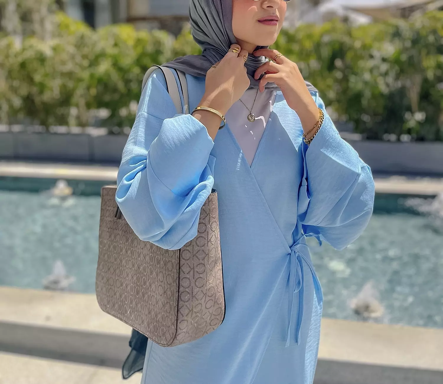 Nature Wrapped Dress- Baby Blue  1