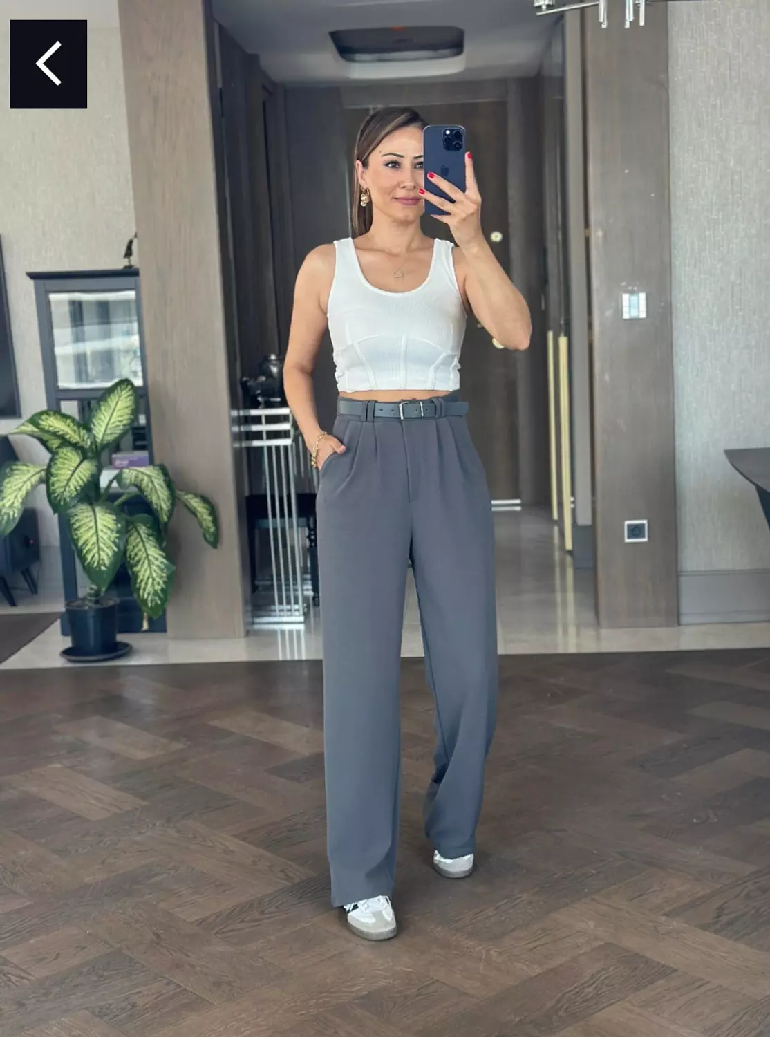 Gray Classic Pants Without Belt  2