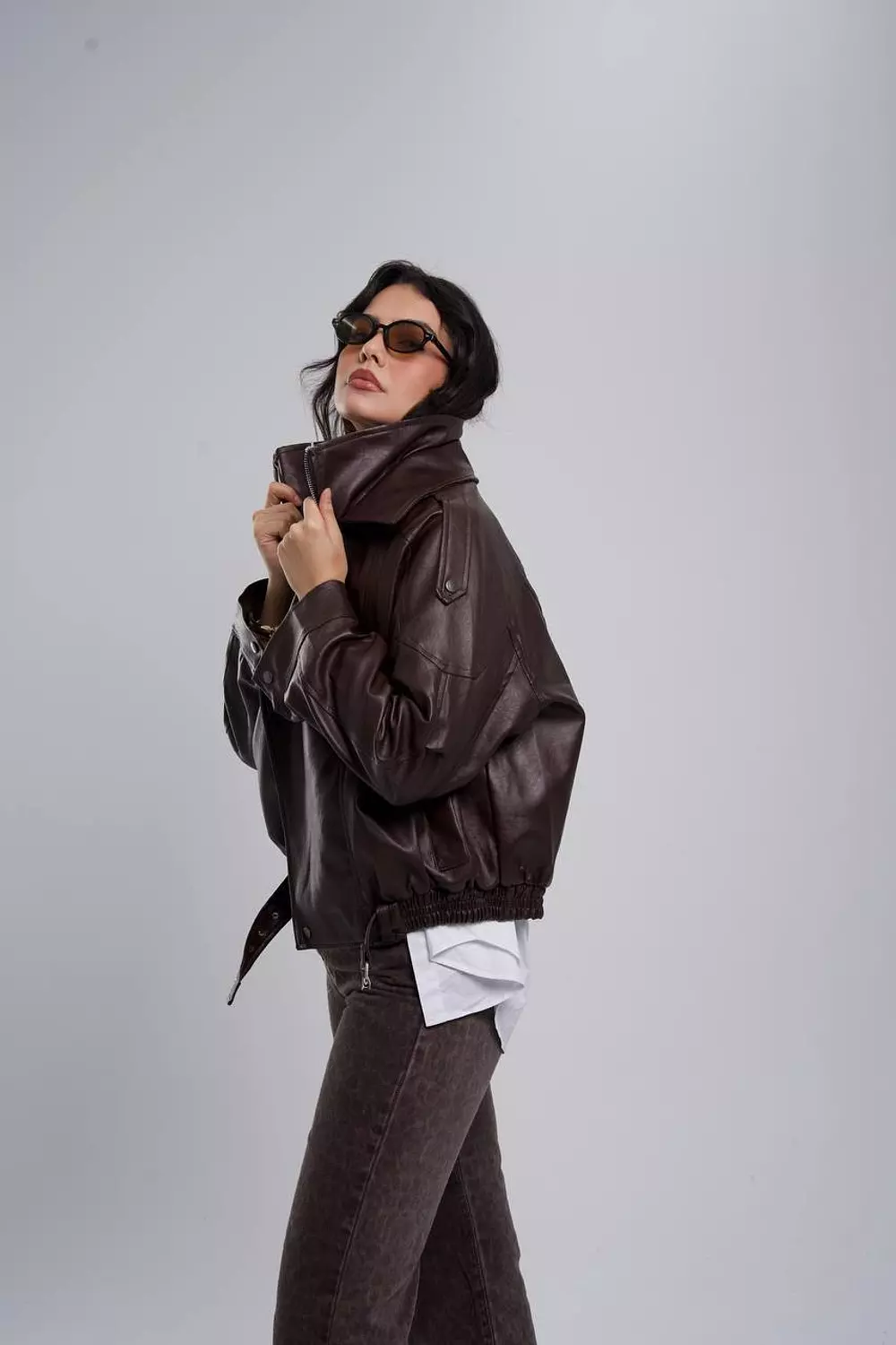Trendy leather jacket 8