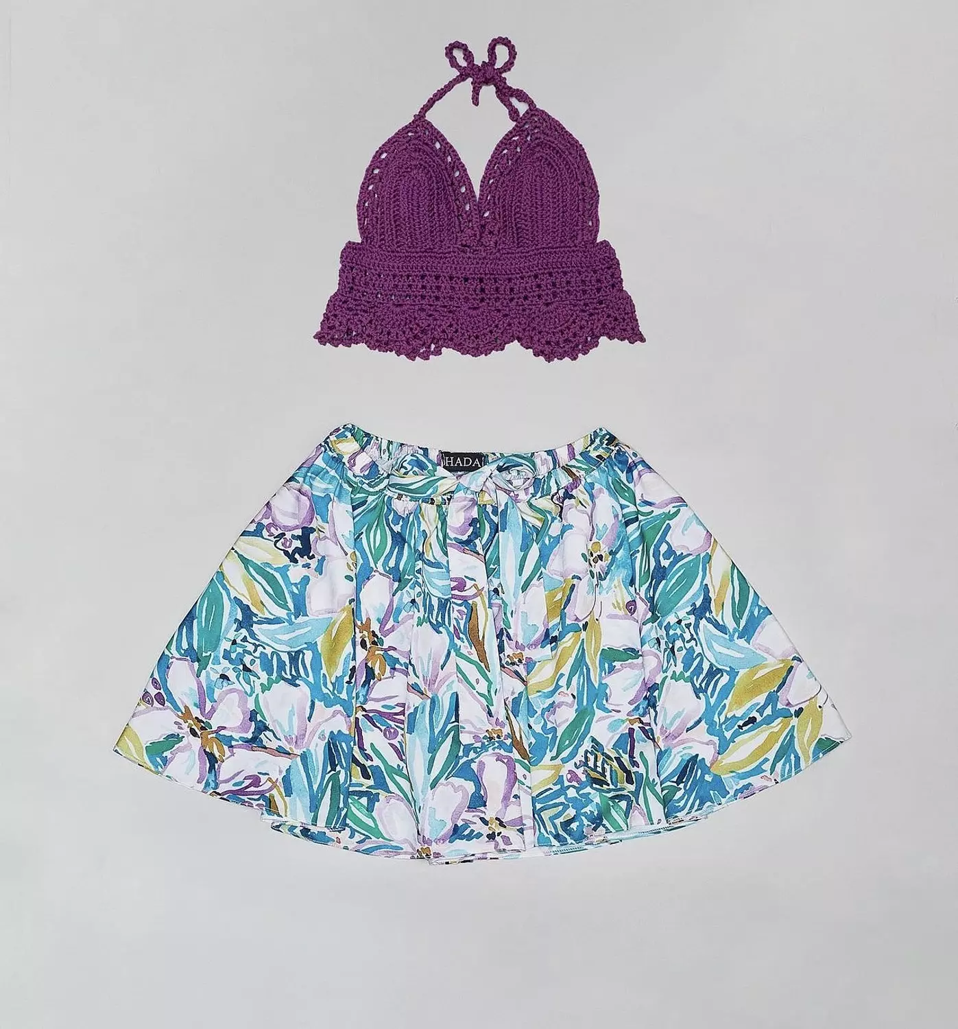 Green X Purple Top and Shorts  image