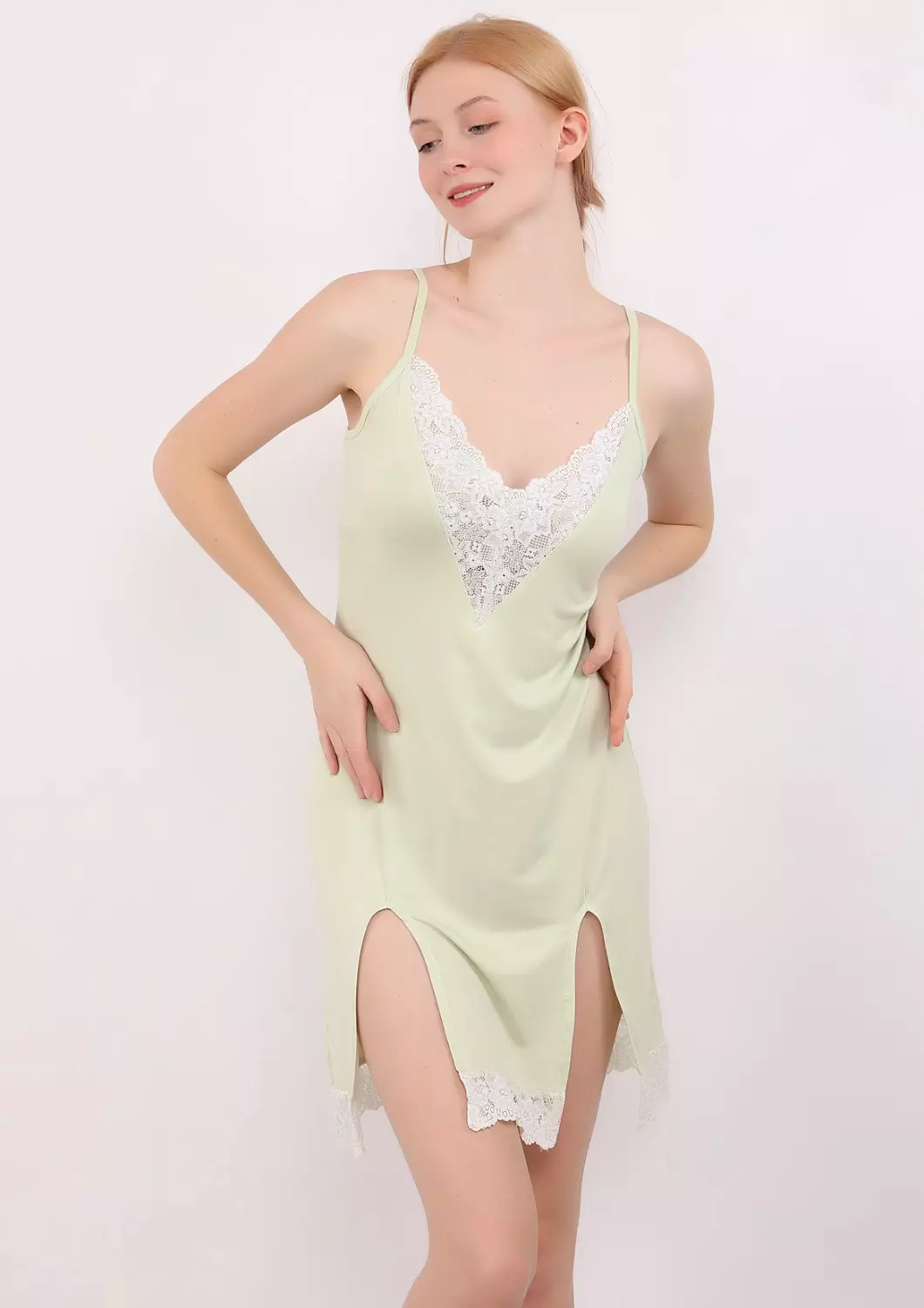 V737 silken bloom night dress image