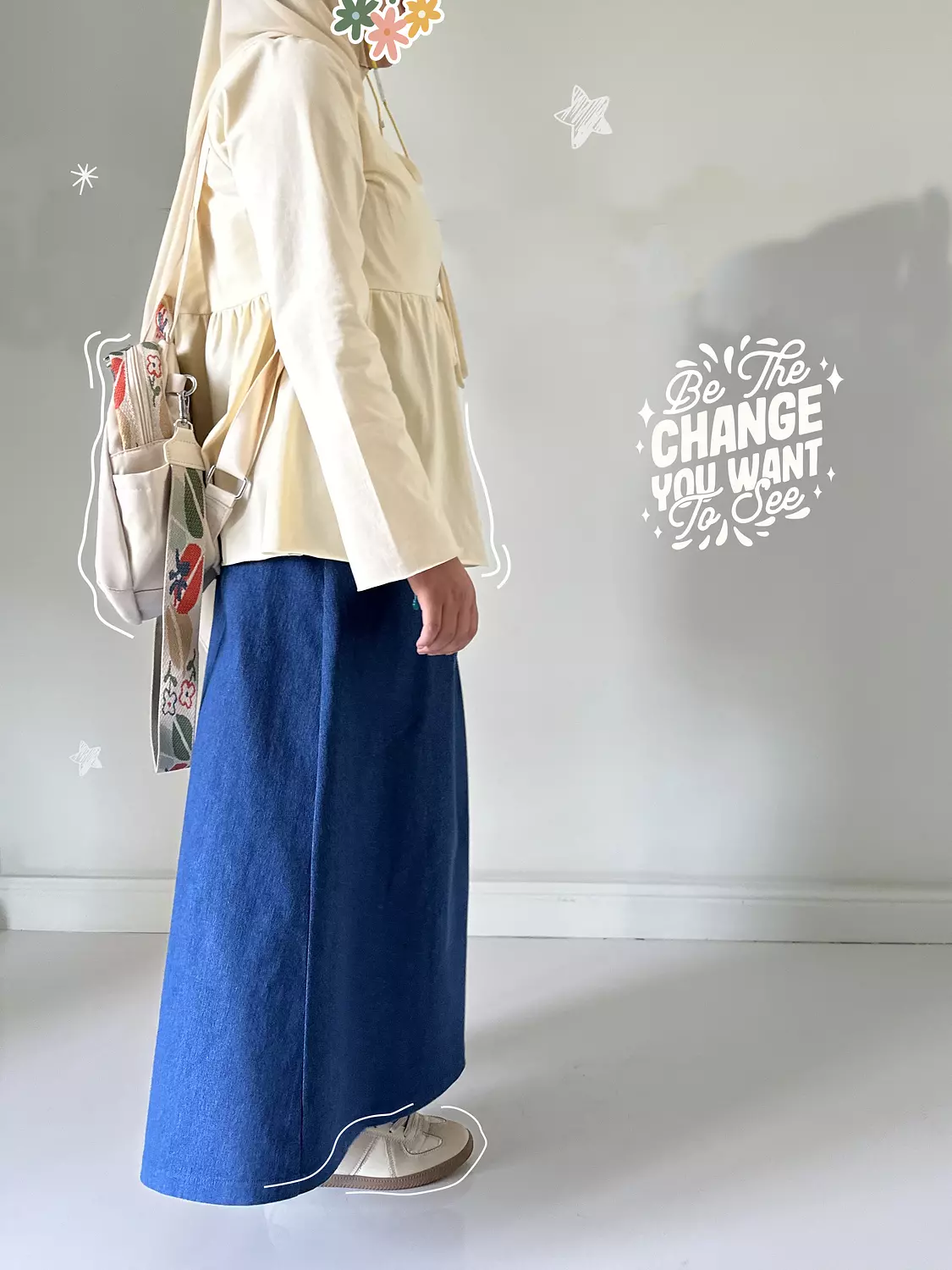 A line denim skirt (T)  6