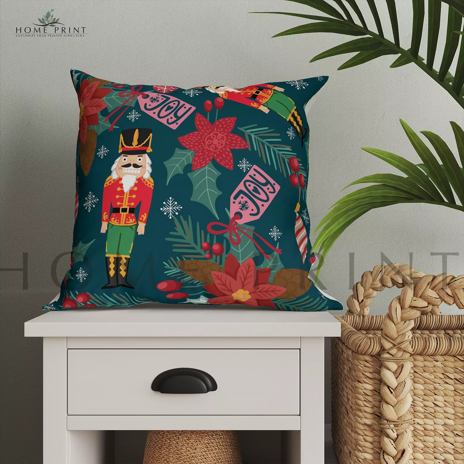 Christmas Cushion - Different Christmas Shapes - Multi color Pattern image