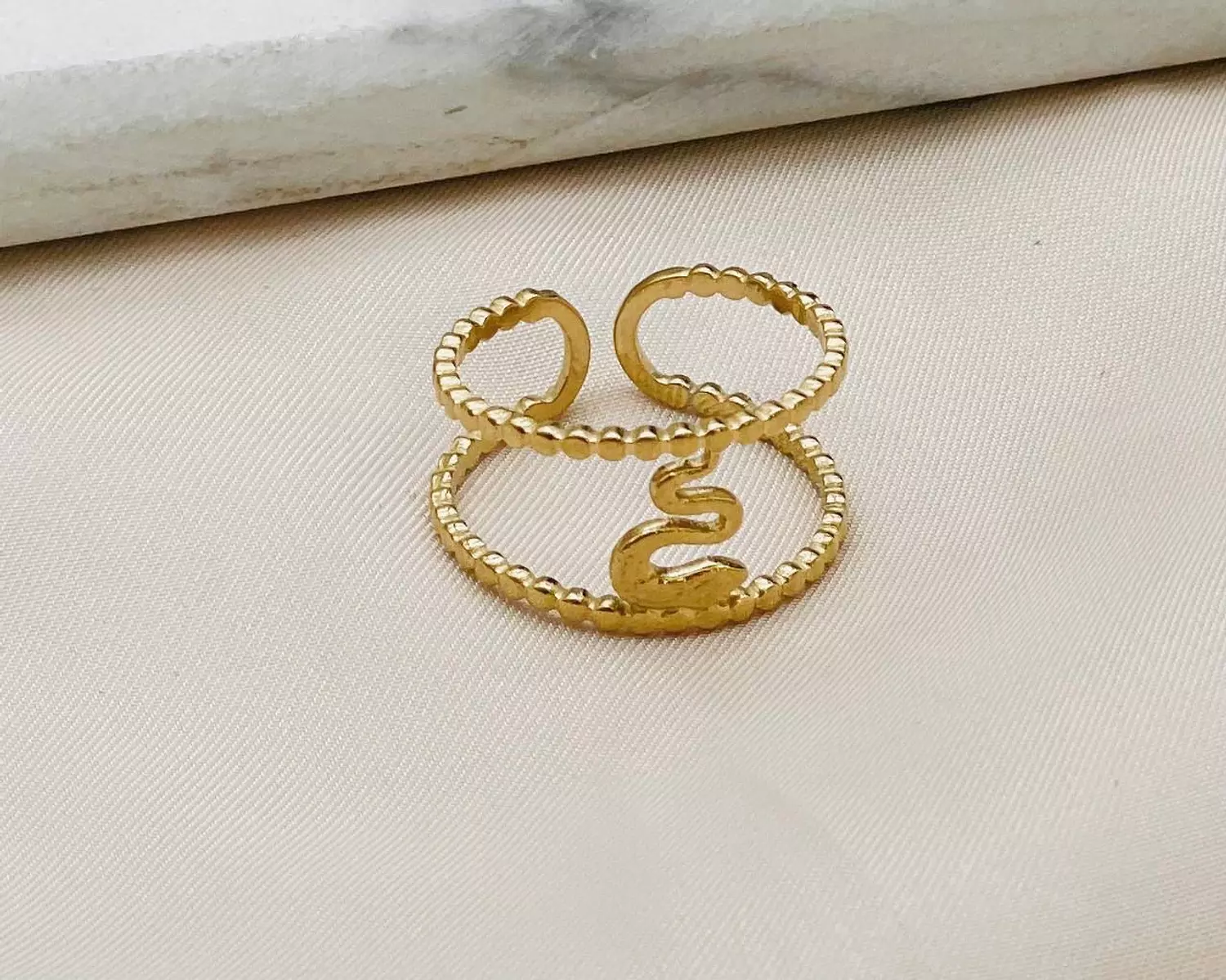 Stainless Steel Snake Ring - 2 Layers  image