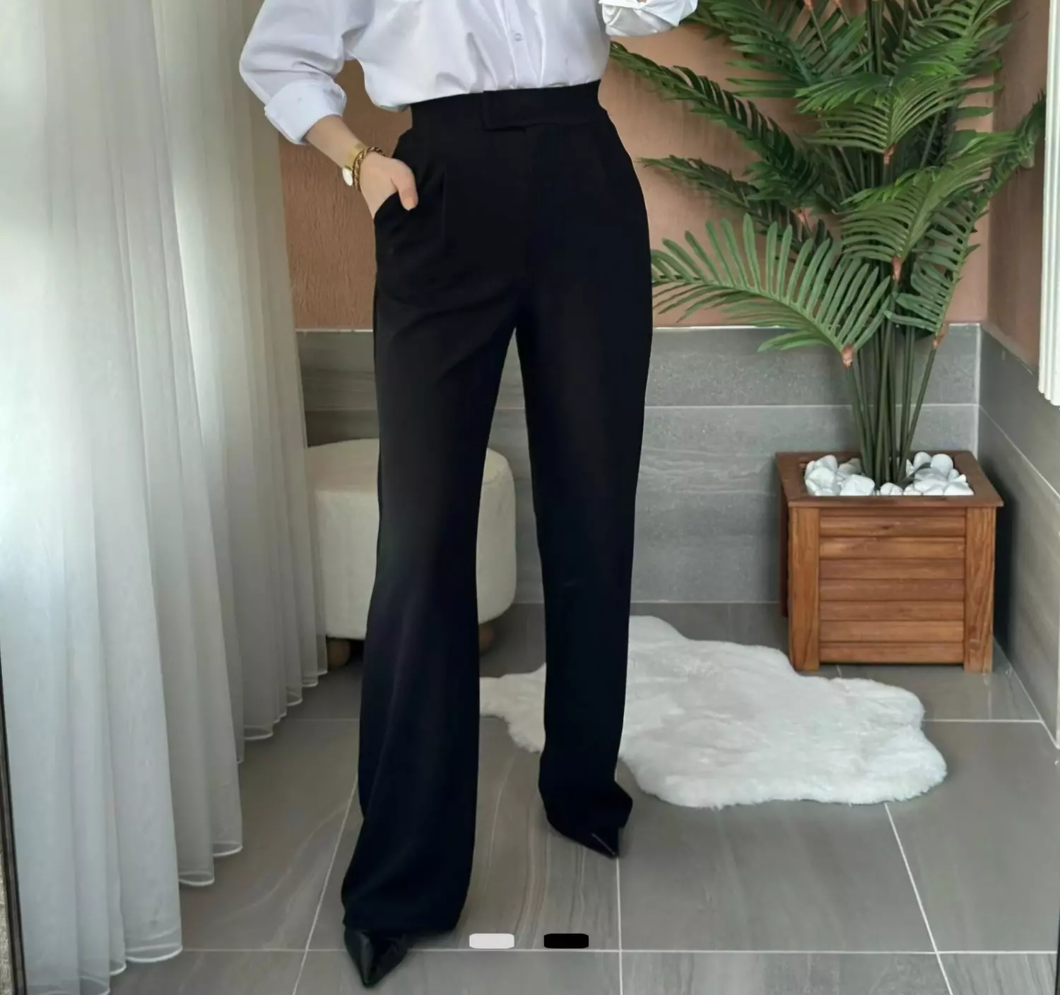 Black stitch pants hover image