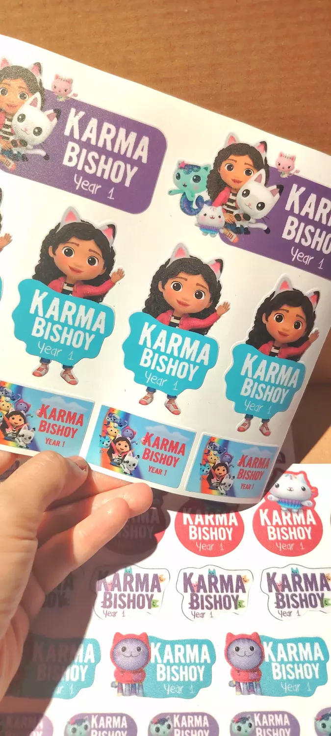 Gabby's dollhouse School Labels Stickies image